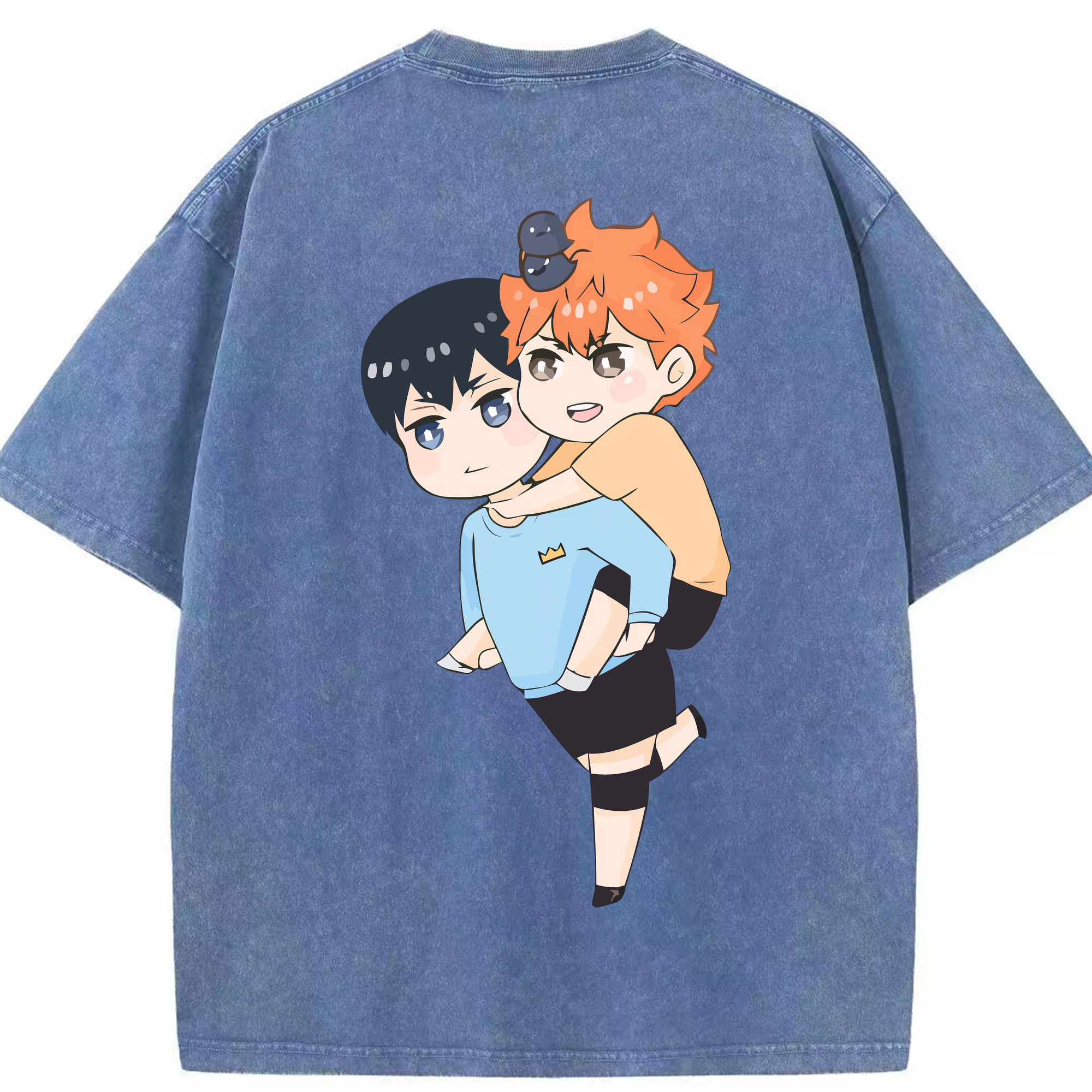 （画像用） ハイキュー!! Haikyu!! 綿100% ヴィンテージ風 半袖Tシャツ（背面プリント）