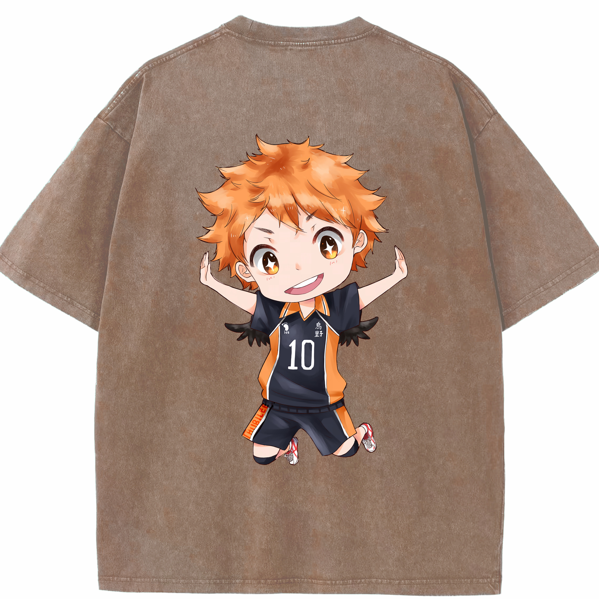 （画像用） ハイキュー!! Haikyu!! 綿100% ヴィンテージ風 半袖Tシャツ（背面プリント）