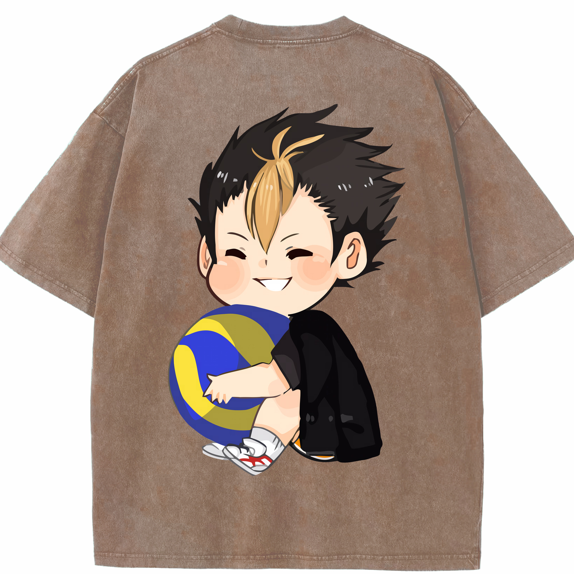 （画像用） ハイキュー!! Haikyu!! 綿100% ヴィンテージ風 半袖Tシャツ（背面プリント）