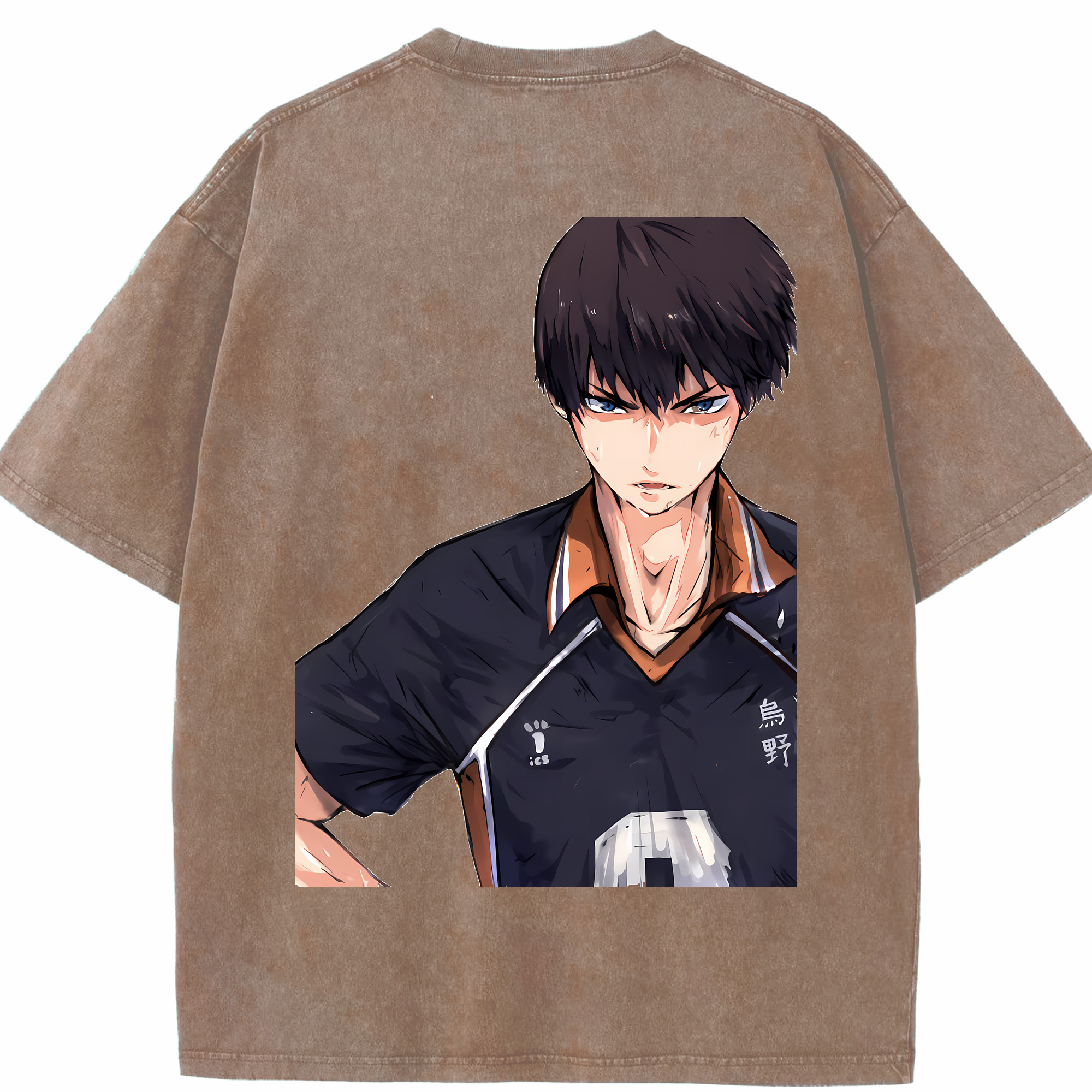 （画像用） ハイキュー!! Haikyu!! 綿100% ヴィンテージ風 半袖Tシャツ（背面プリント）