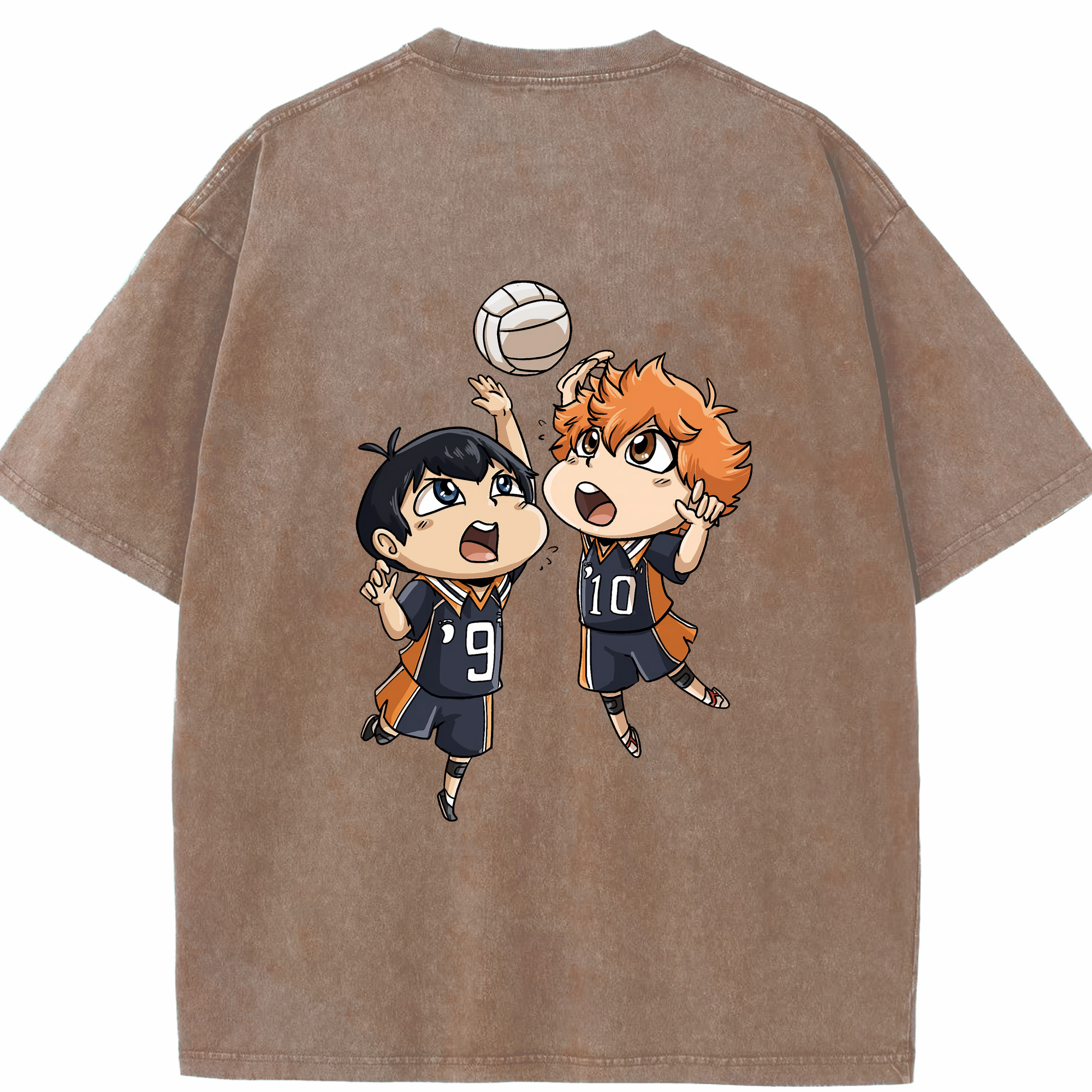 （画像用） ハイキュー!! Haikyu!! 綿100% ヴィンテージ風 半袖Tシャツ（背面プリント）