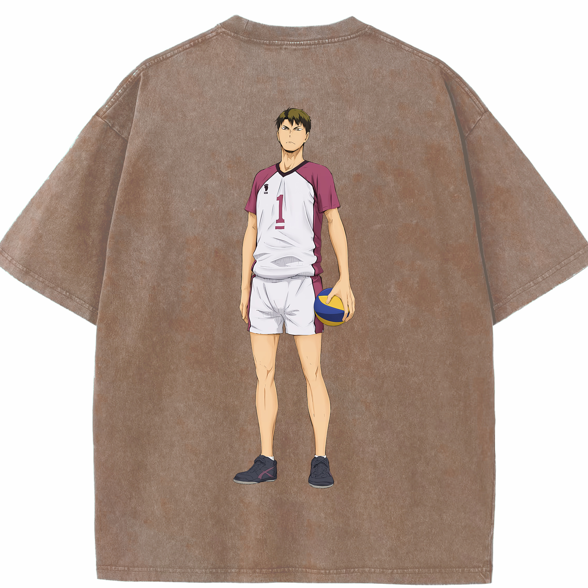 （画像用） ハイキュー!! Haikyu!! 綿100% ヴィンテージ風 半袖Tシャツ（背面プリント）