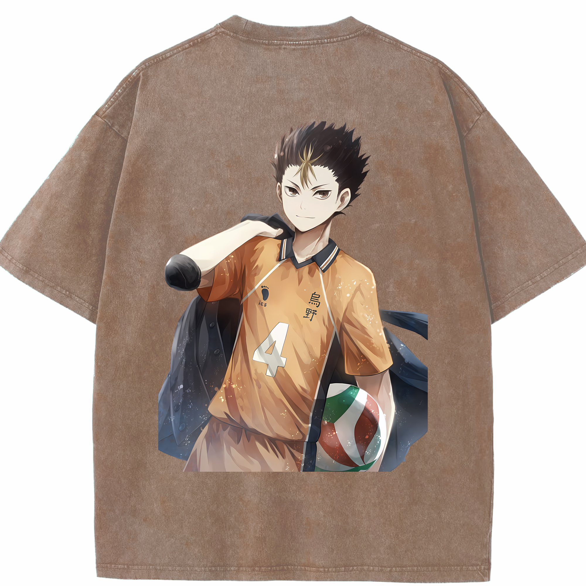 （画像用） ハイキュー!! Haikyu!! 綿100% ヴィンテージ風 半袖Tシャツ（背面プリント）