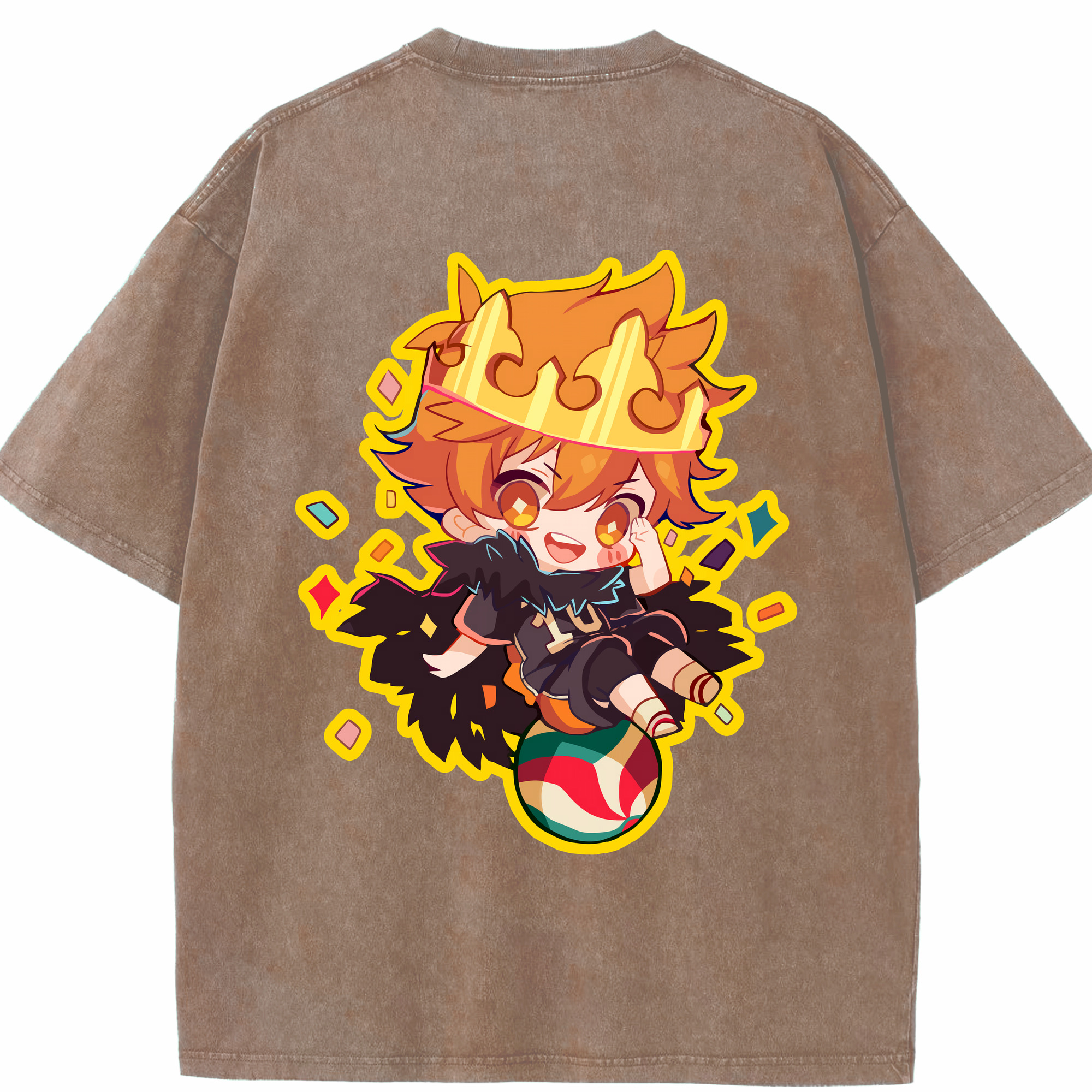 （画像用） ハイキュー!! Haikyu!! 綿100% ヴィンテージ風 半袖Tシャツ（背面プリント）