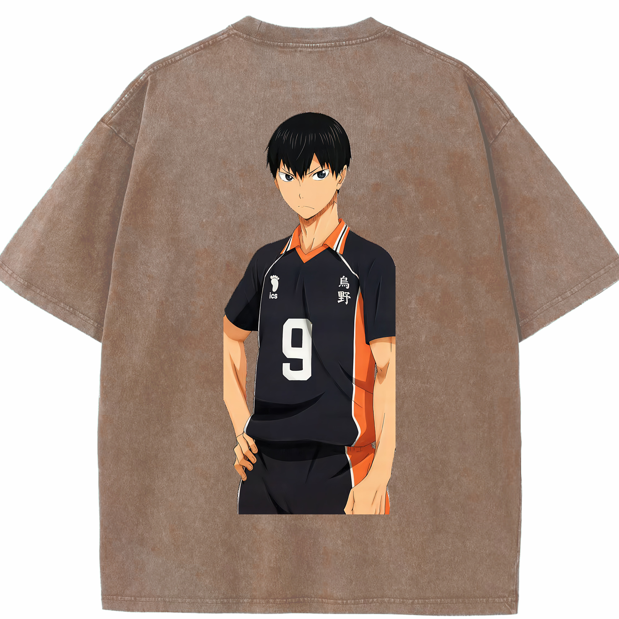 （画像用） ハイキュー!! Haikyu!! 綿100% ヴィンテージ風 半袖Tシャツ（背面プリント）
