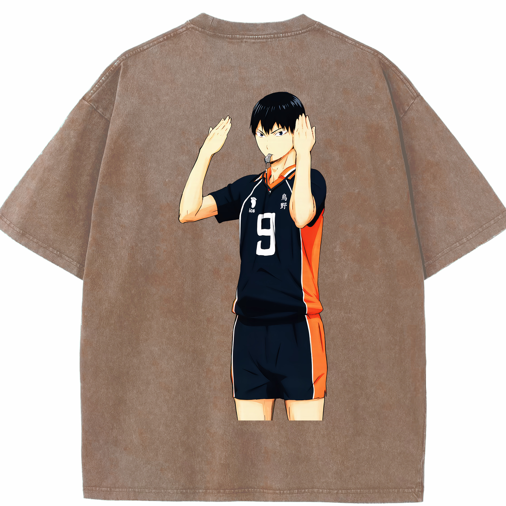 （画像用） ハイキュー!! Haikyu!! 綿100% ヴィンテージ風 半袖Tシャツ（背面プリント）