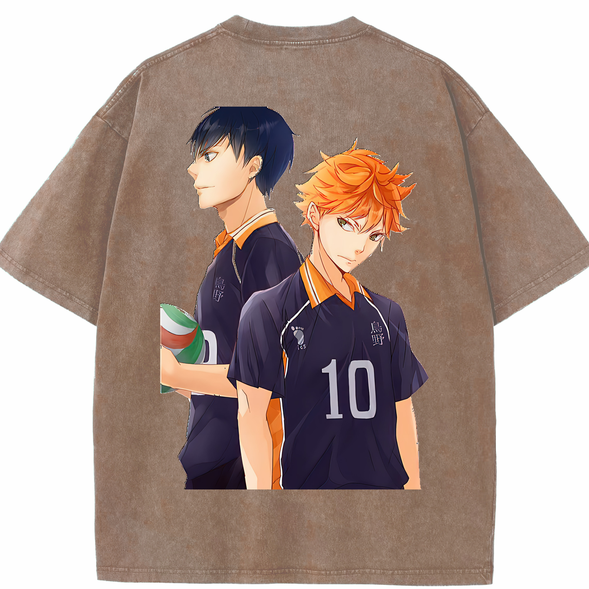 （画像用） ハイキュー!! Haikyu!! 綿100% ヴィンテージ風 半袖Tシャツ（背面プリント）