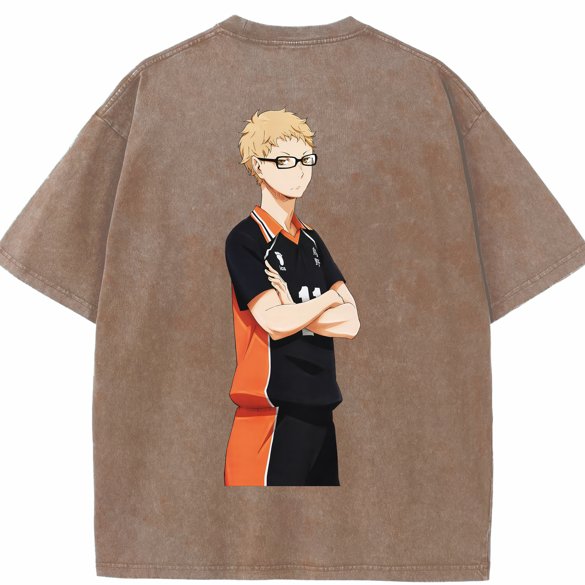 （画像用） ハイキュー!! Haikyu!! 綿100% ヴィンテージ風 半袖Tシャツ（背面プリント）