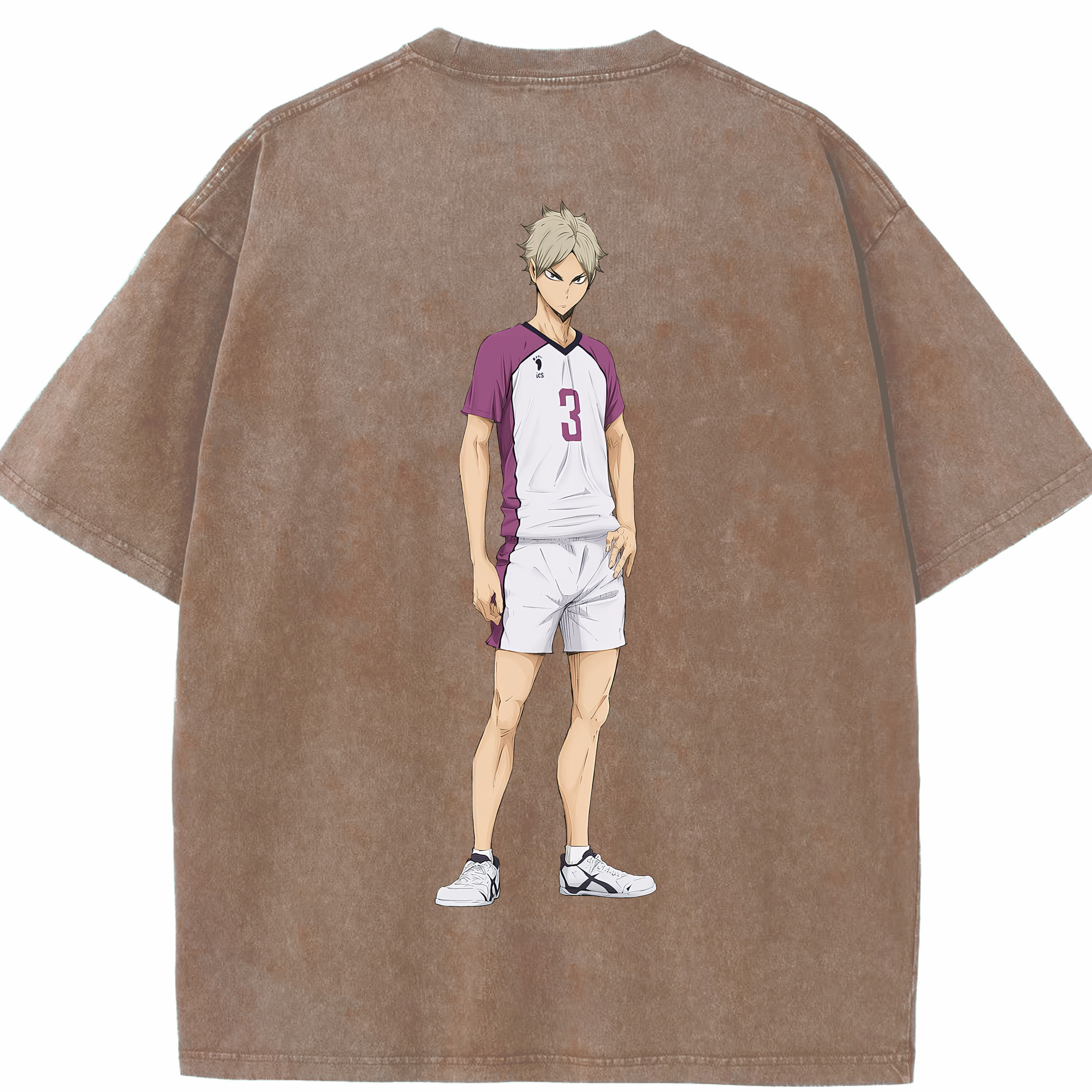 （画像用） ハイキュー!! Haikyu!! 綿100% ヴィンテージ風 半袖Tシャツ（背面プリント）