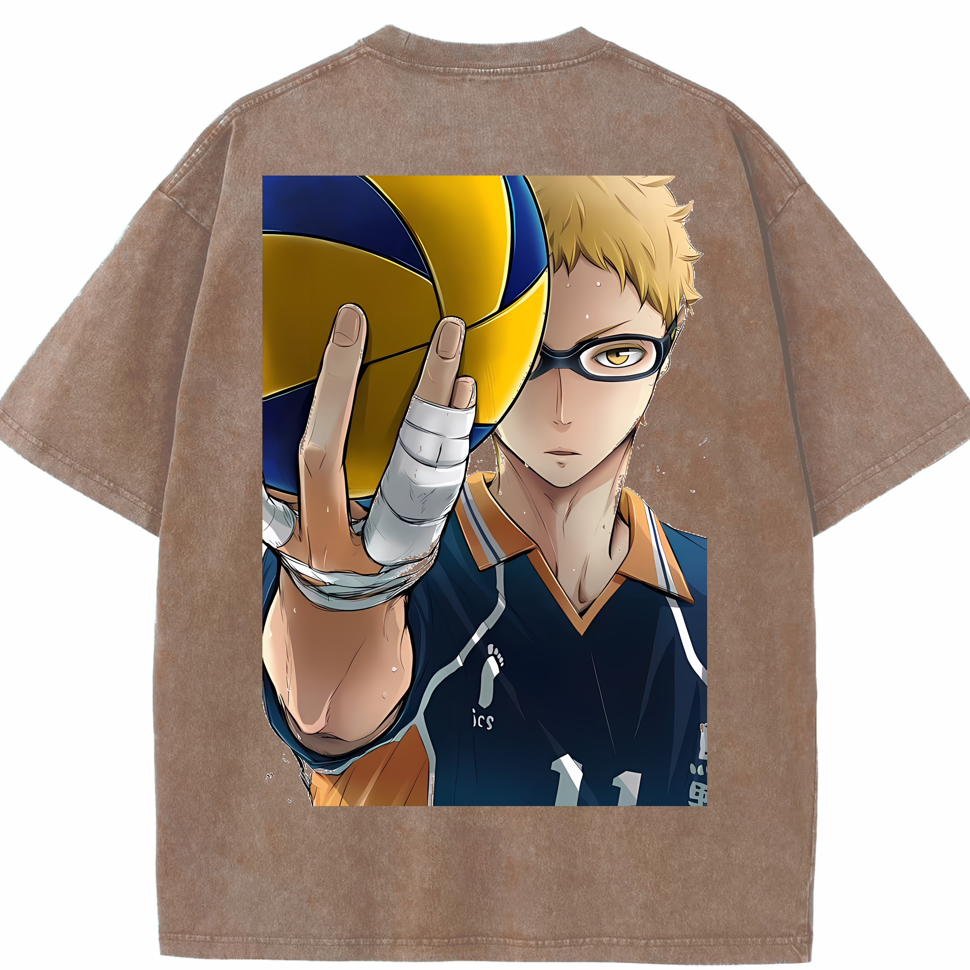 （画像用） ハイキュー!! Haikyu!! 綿100% ヴィンテージ風 半袖Tシャツ（背面プリント）