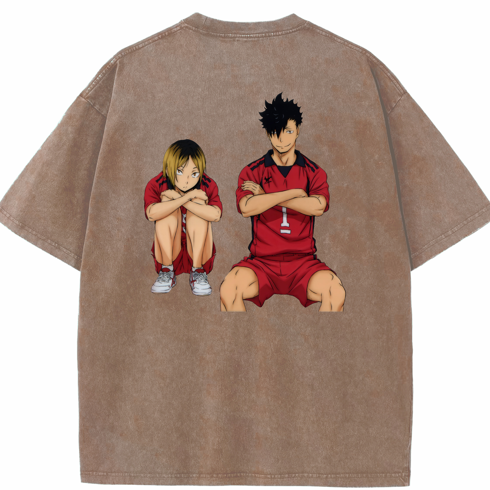 （画像用） ハイキュー!! Haikyu!! 綿100% ヴィンテージ風 半袖Tシャツ（背面プリント）
