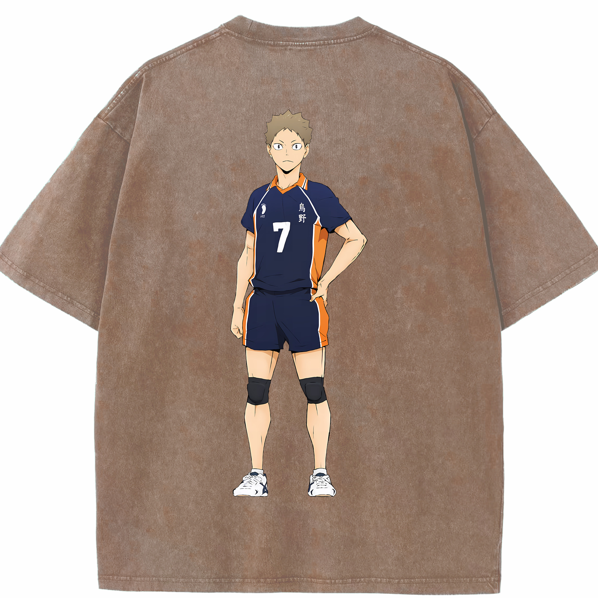 （画像用） ハイキュー!! Haikyu!! 綿100% ヴィンテージ風 半袖Tシャツ（背面プリント）
