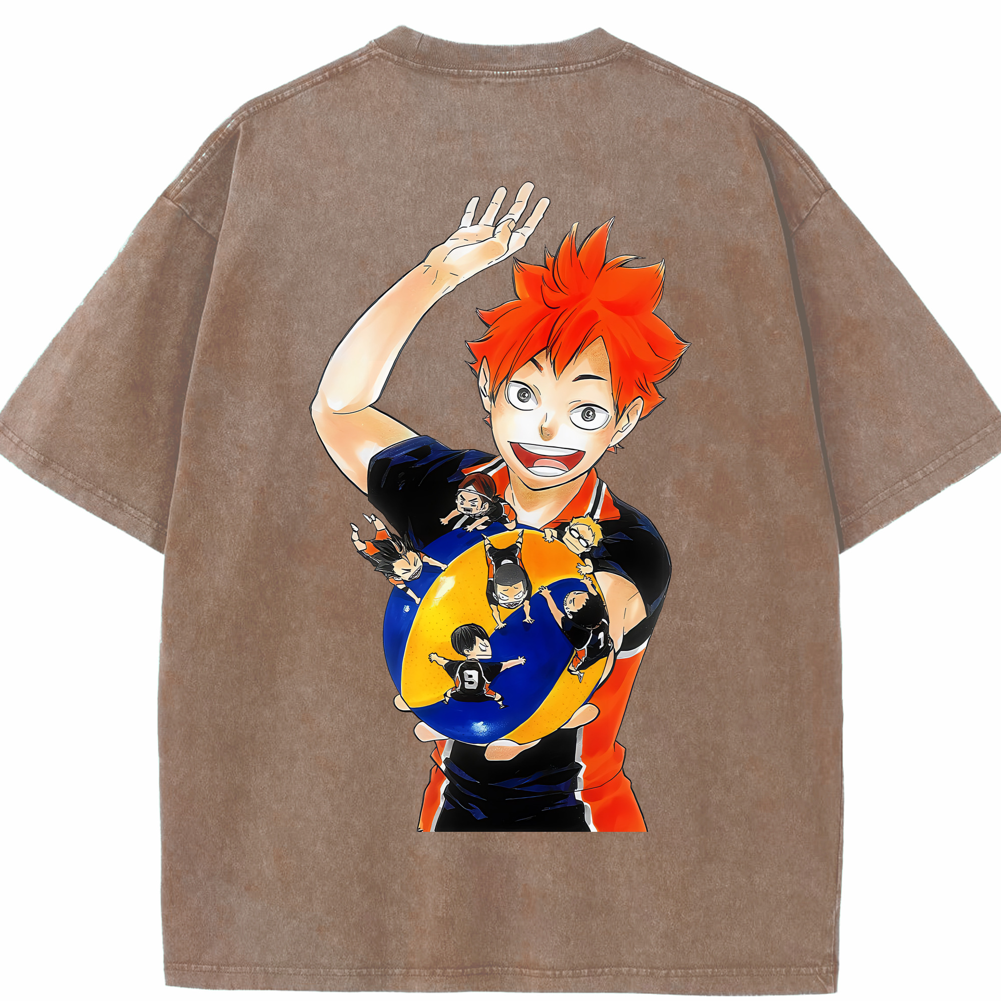 （画像用） ハイキュー!! Haikyu!! 綿100% ヴィンテージ風 半袖Tシャツ（背面プリント）