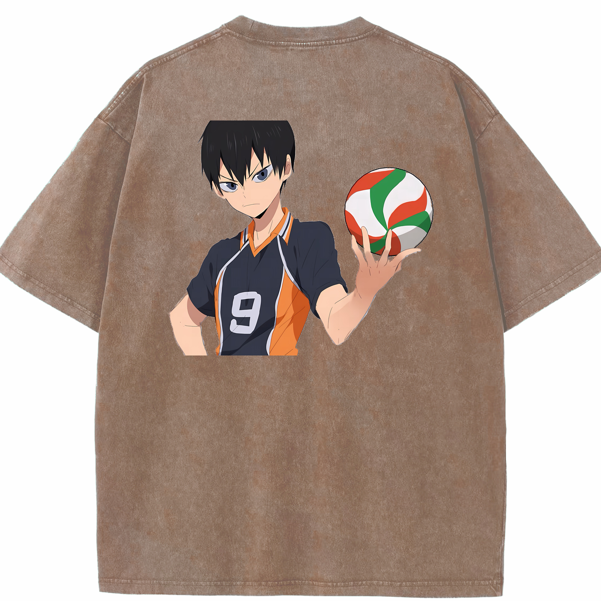 （画像用） ハイキュー!! Haikyu!! 綿100% ヴィンテージ風 半袖Tシャツ（背面プリント）