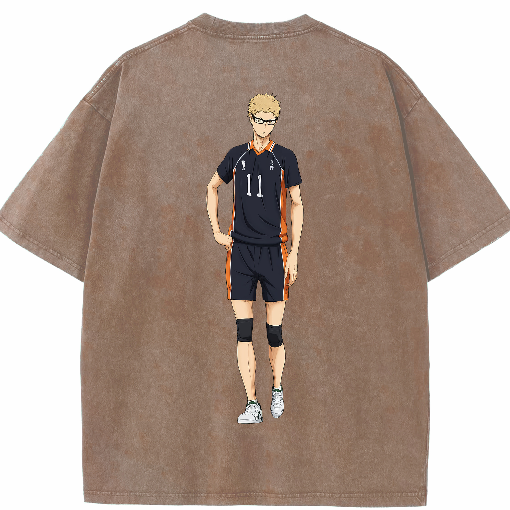 （画像用） ハイキュー!! Haikyu!! 綿100% ヴィンテージ風 半袖Tシャツ（背面プリント）