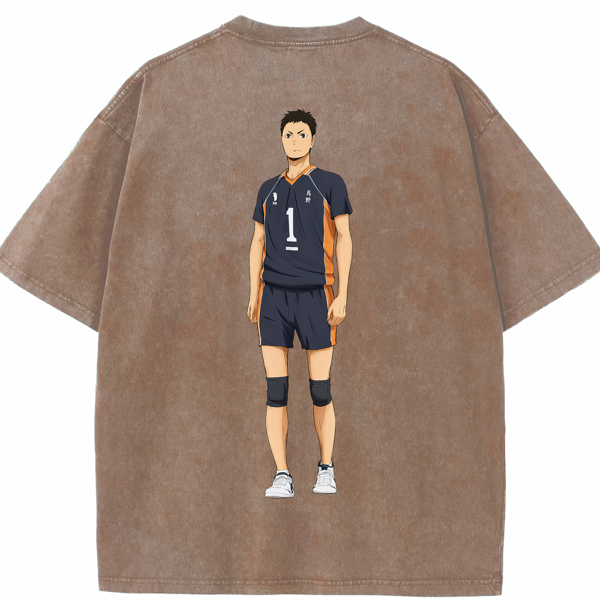 （画像用） ハイキュー!! Haikyu!! 綿100% ヴィンテージ風 半袖Tシャツ（背面プリント）