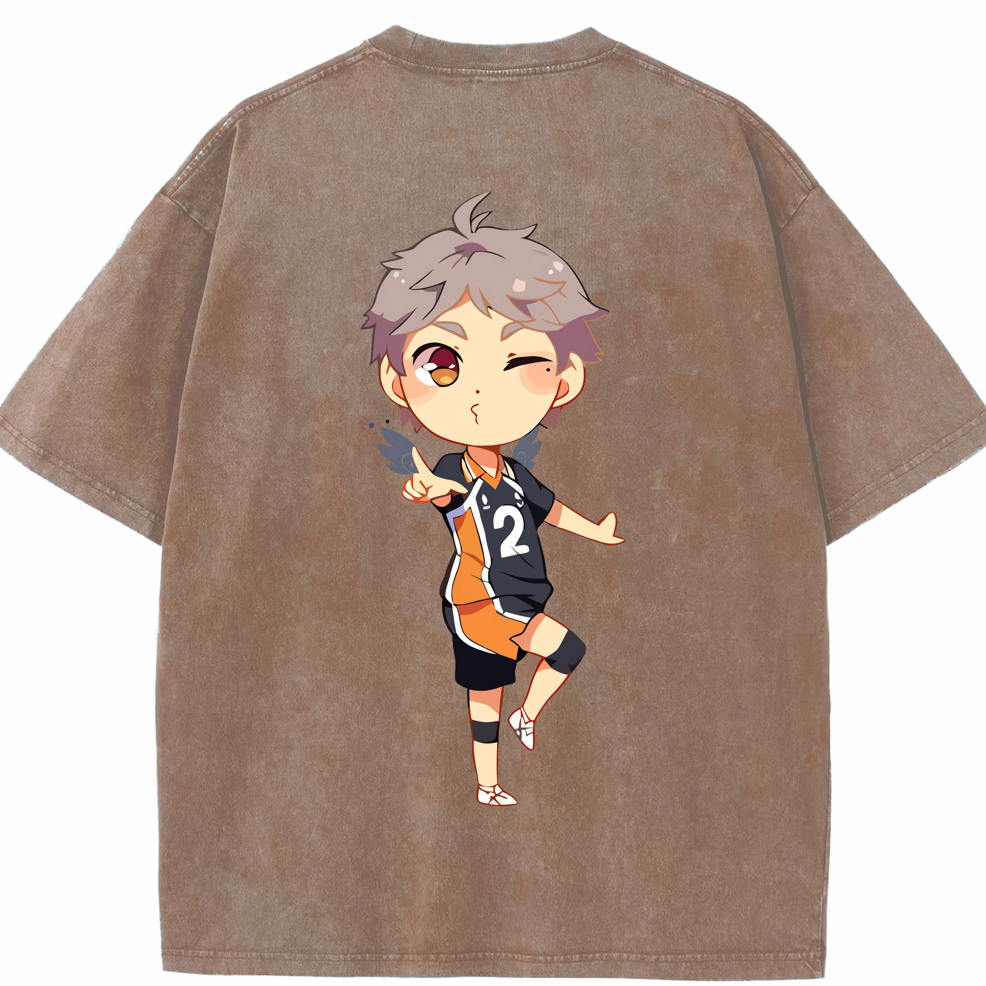 （画像用） ハイキュー!! Haikyu!! 綿100% ヴィンテージ風 半袖Tシャツ（背面プリント）