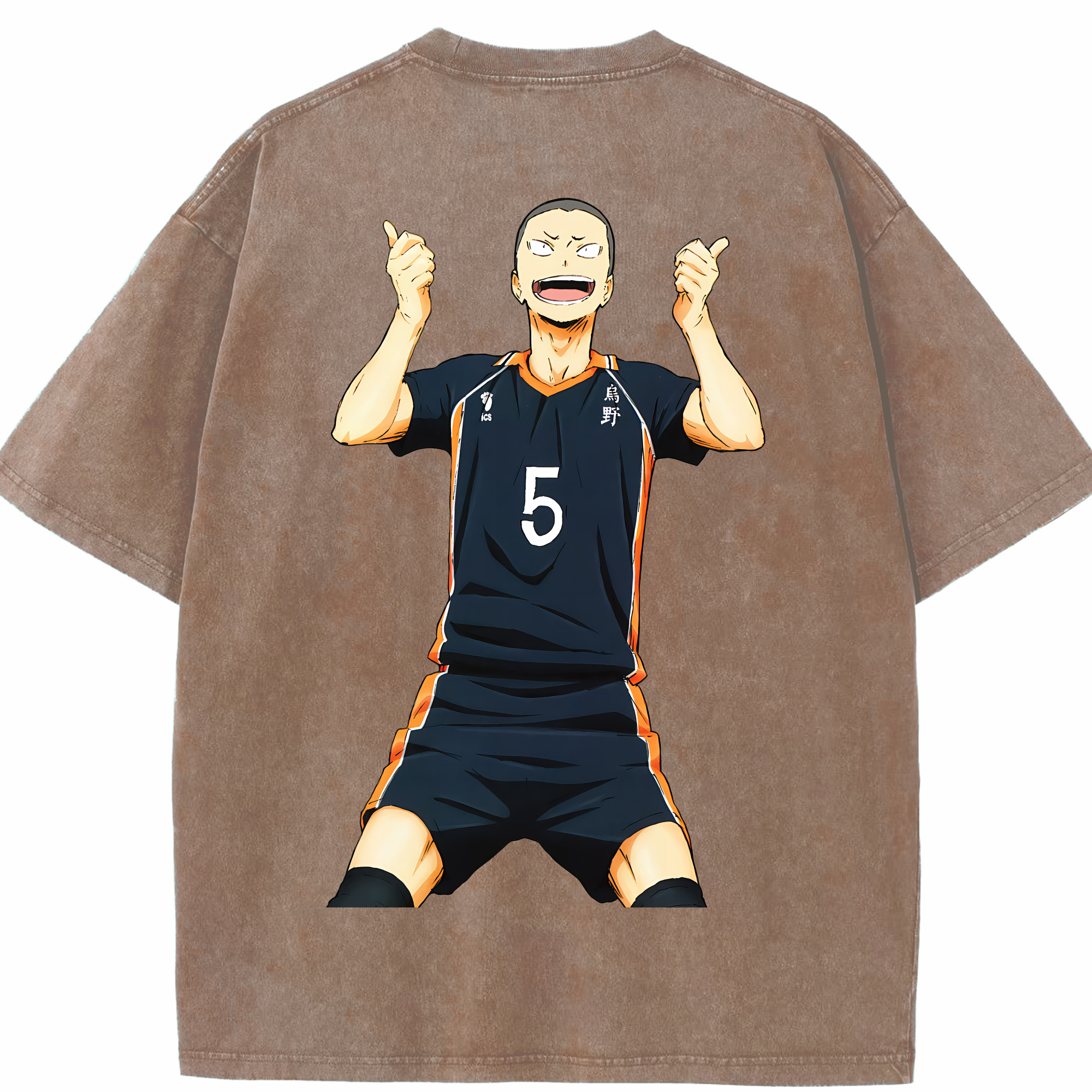 （画像用） ハイキュー!! Haikyu!! 綿100% ヴィンテージ風 半袖Tシャツ（背面プリント）