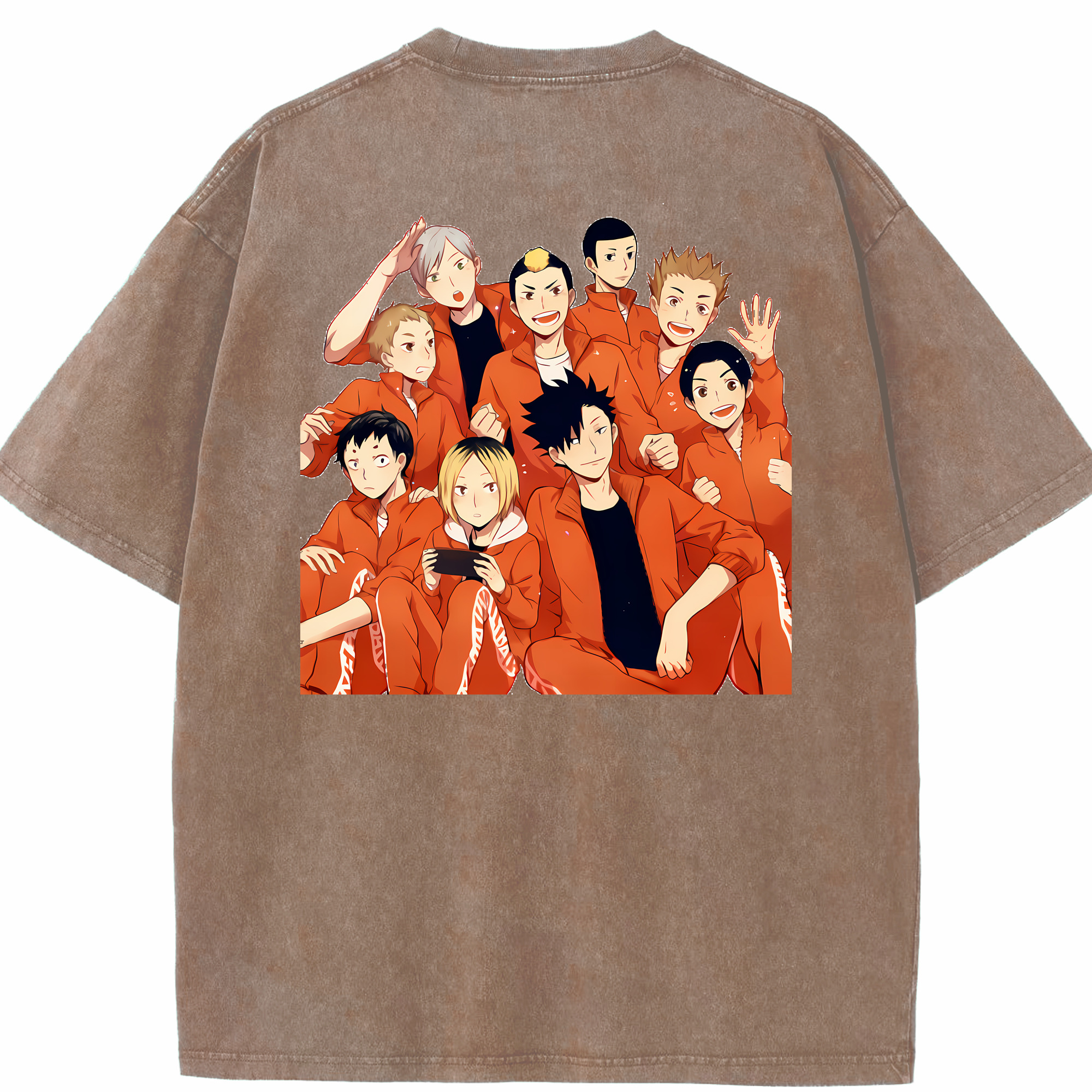 （画像用） ハイキュー!! Haikyu!! 綿100% ヴィンテージ風 半袖Tシャツ（背面プリント）