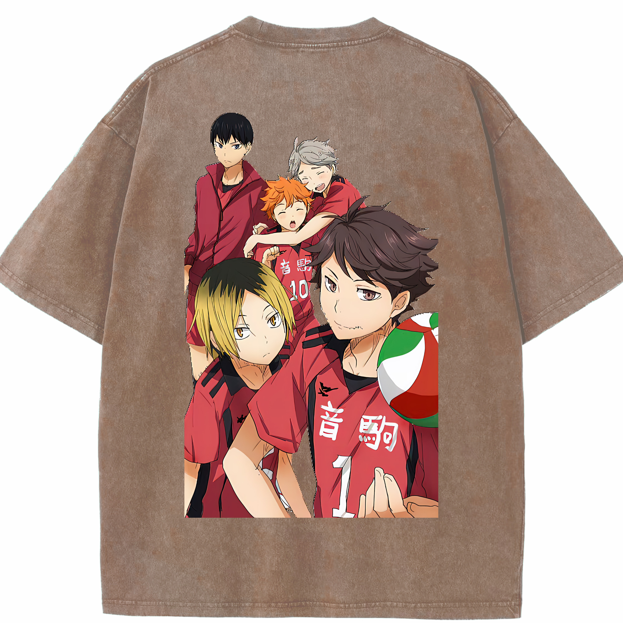 （画像用） ハイキュー!! Haikyu!! 綿100% ヴィンテージ風 半袖Tシャツ（背面プリント）