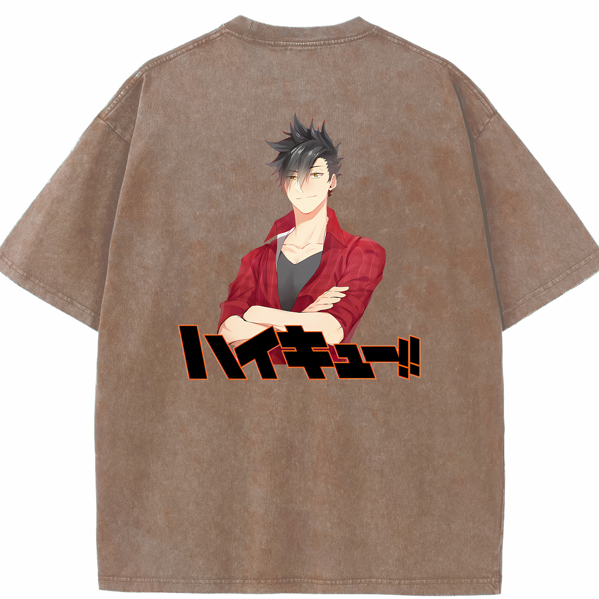 （画像用） ハイキュー!! Haikyu!! 綿100% ヴィンテージ風 半袖Tシャツ（背面プリント）