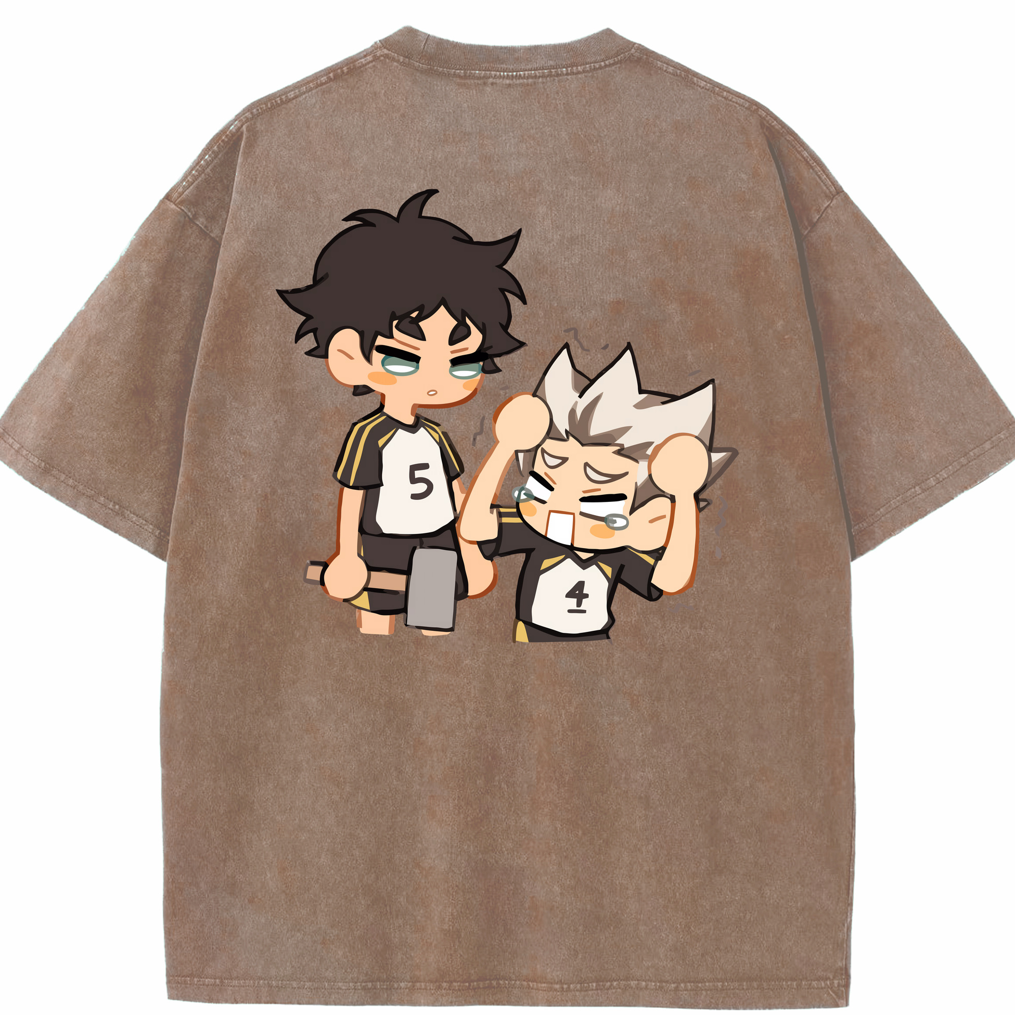 （画像用） ハイキュー!! Haikyu!! 綿100% ヴィンテージ風 半袖Tシャツ（背面プリント）