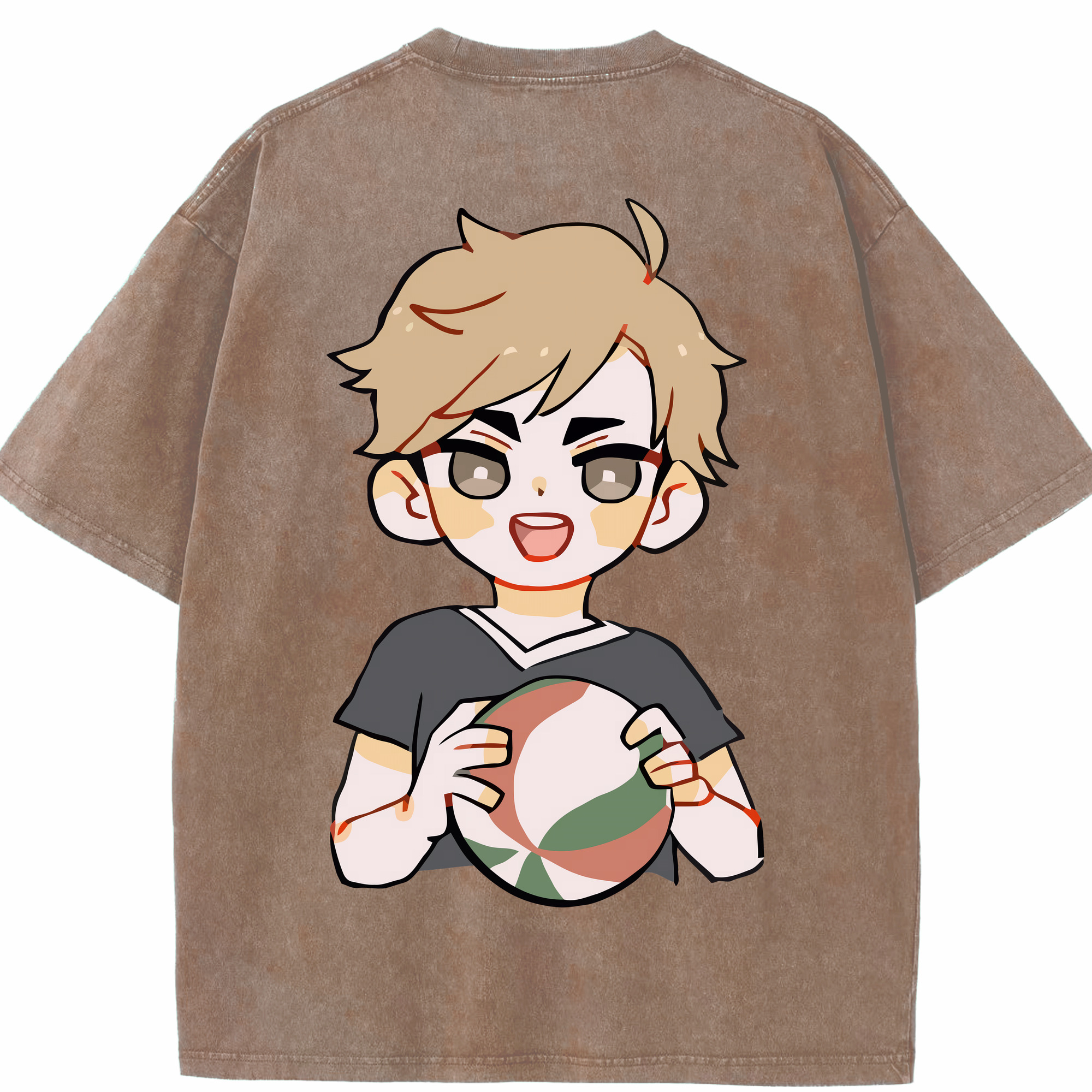 （画像用） ハイキュー!! Haikyu!! 綿100% ヴィンテージ風 半袖Tシャツ（背面プリント）