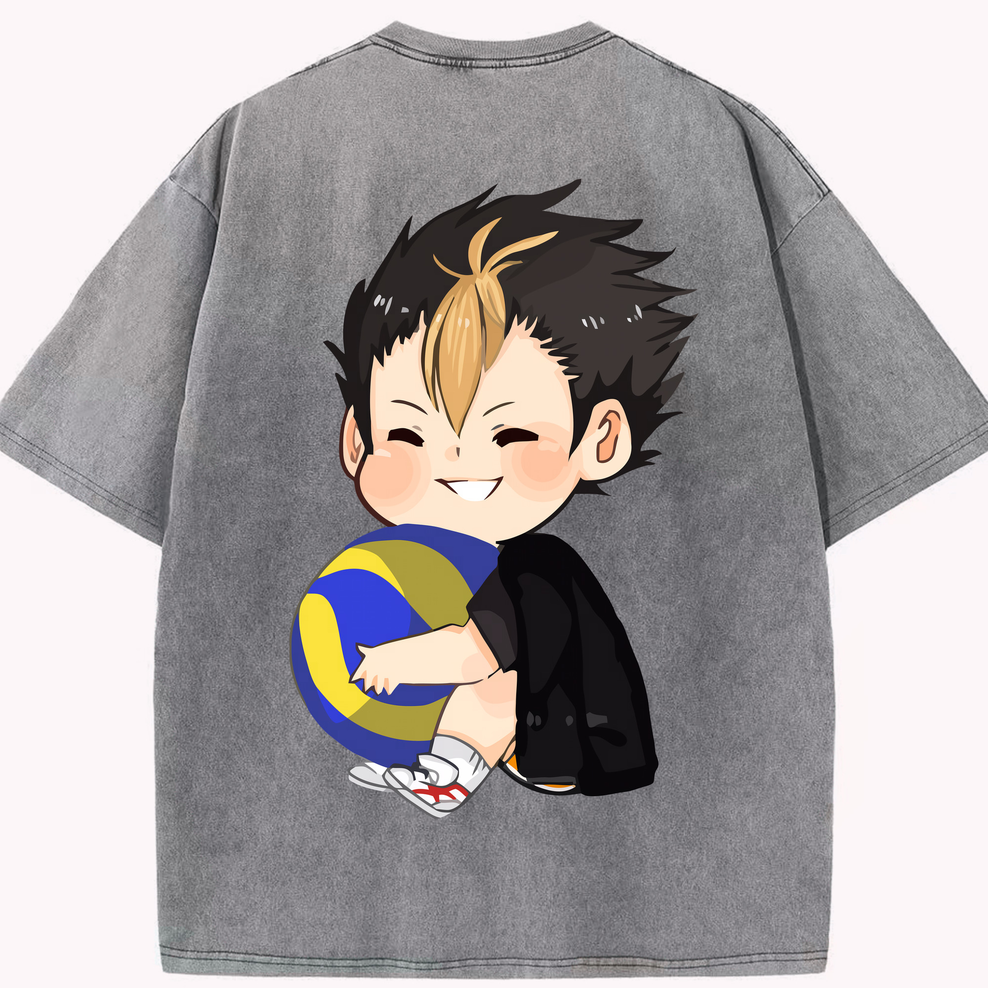 （画像用） ハイキュー!! Haikyu!! 綿100% ヴィンテージ風 半袖Tシャツ（背面プリント）