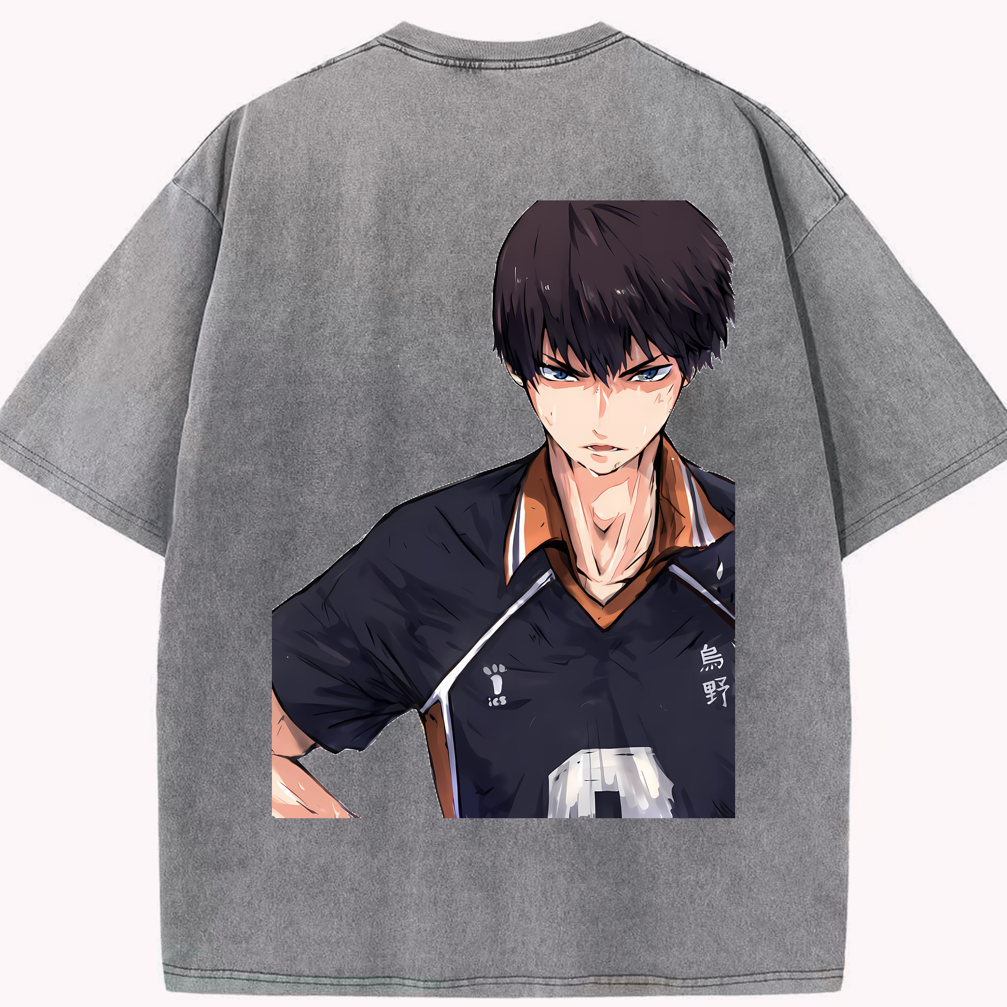 （画像用） ハイキュー!! Haikyu!! 綿100% ヴィンテージ風 半袖Tシャツ（背面プリント）