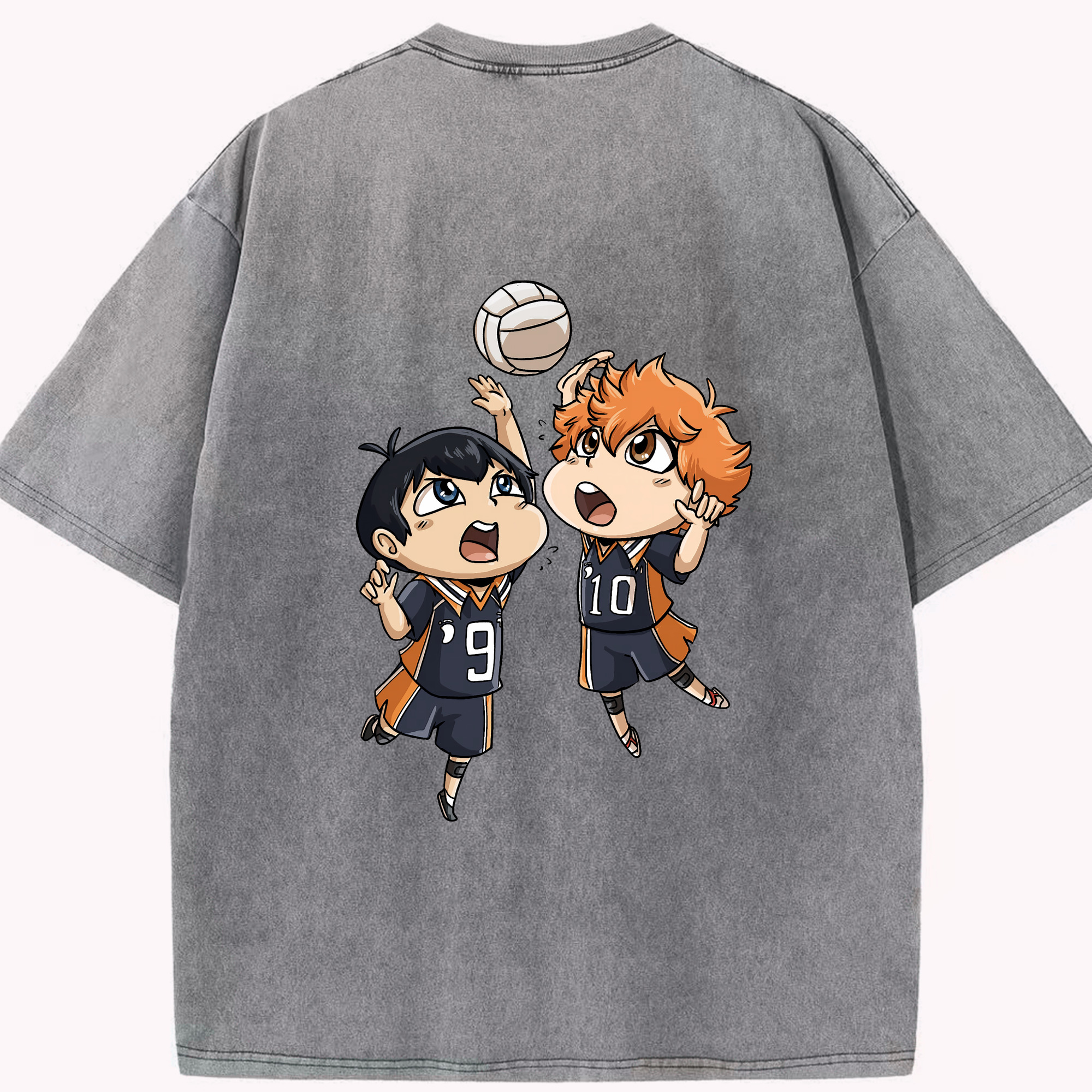 （画像用） ハイキュー!! Haikyu!! 綿100% ヴィンテージ風 半袖Tシャツ（背面プリント）