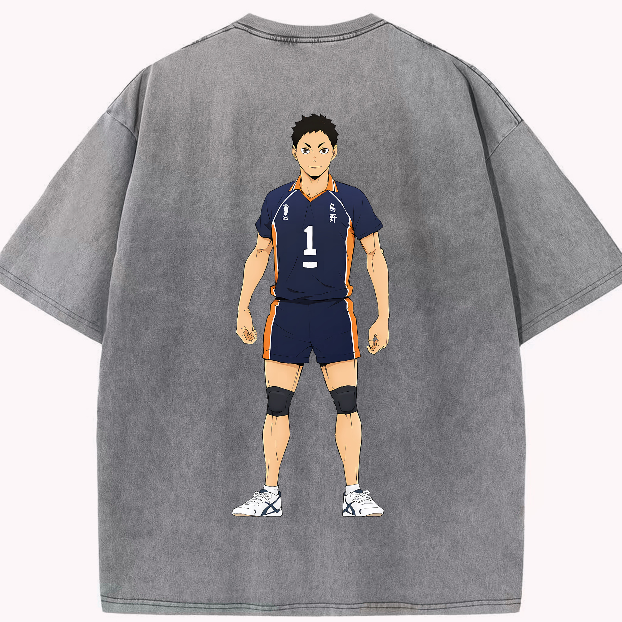 （画像用） ハイキュー!! Haikyu!! 綿100% ヴィンテージ風 半袖Tシャツ（背面プリント）