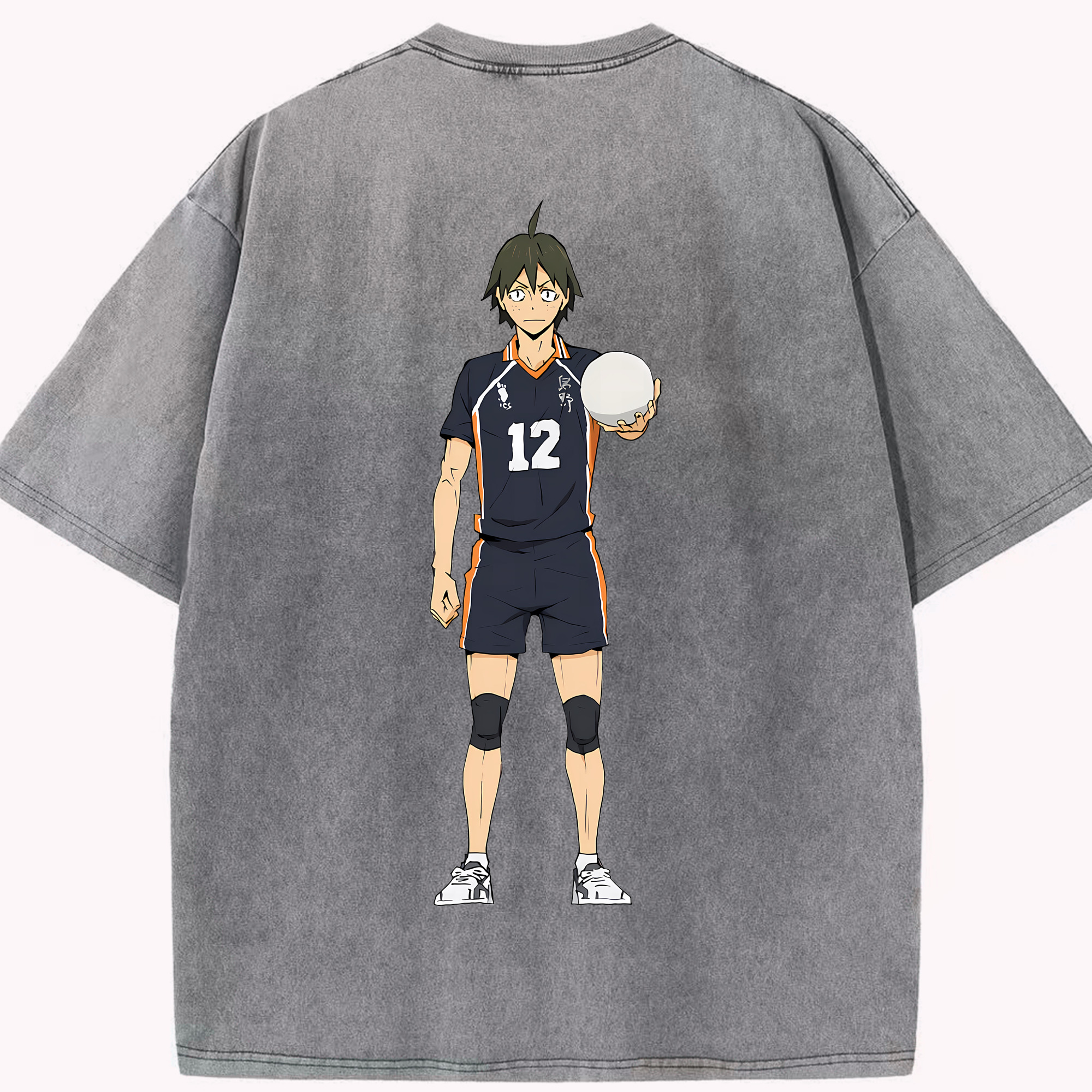 （画像用） ハイキュー!! Haikyu!! 綿100% ヴィンテージ風 半袖Tシャツ（背面プリント）