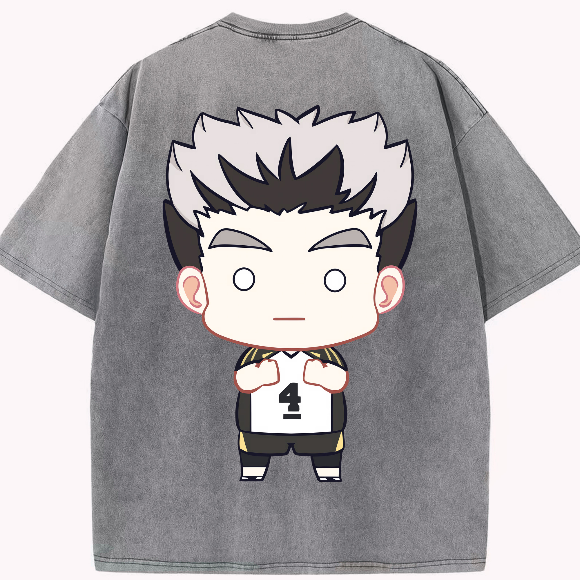 （画像用） ハイキュー!! Haikyu!! 綿100% ヴィンテージ風 半袖Tシャツ（背面プリント）