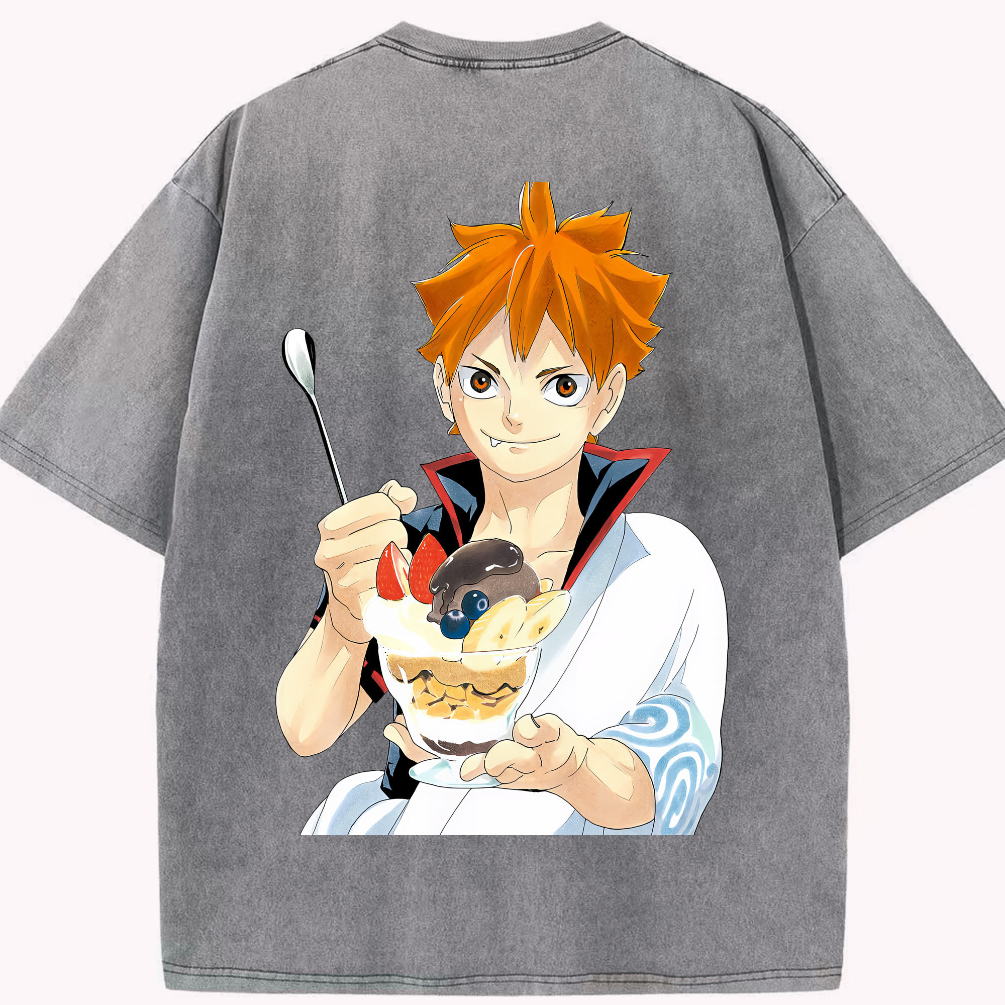 （画像用） ハイキュー!! Haikyu!! 綿100% ヴィンテージ風 半袖Tシャツ（背面プリント）