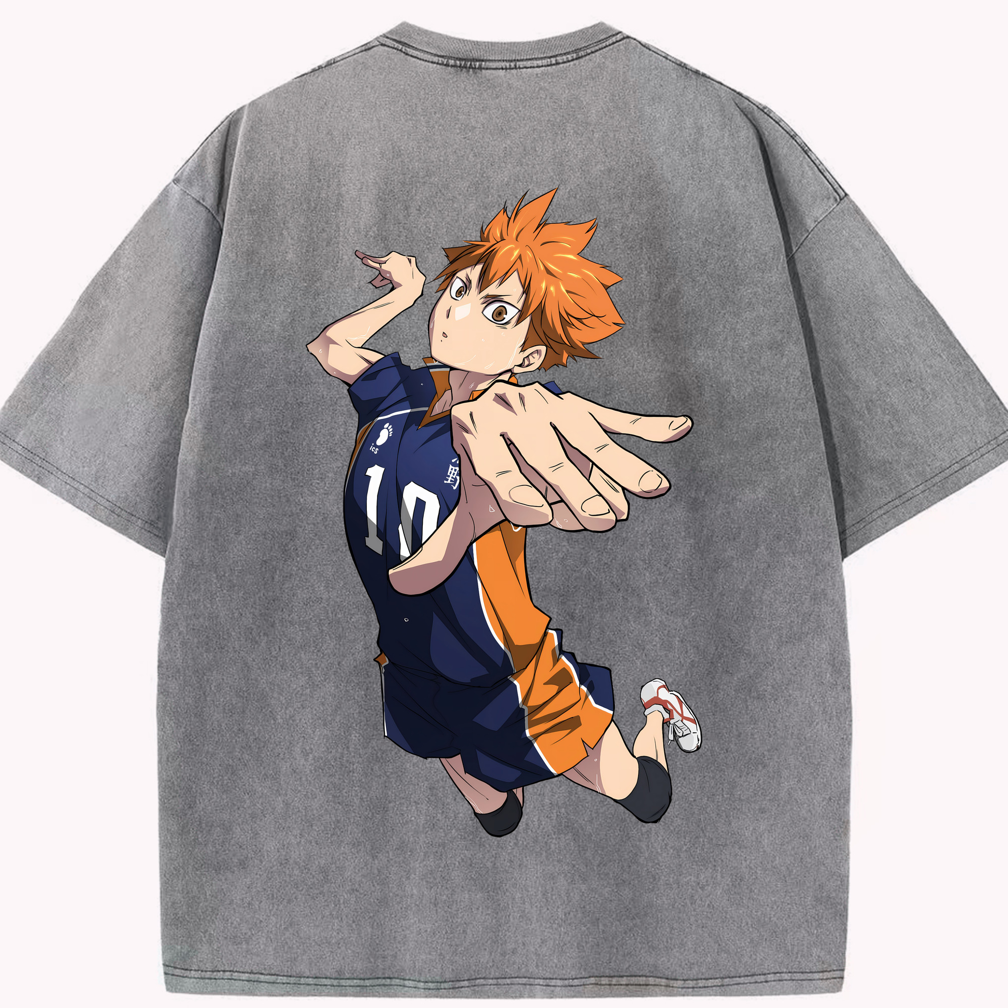 （画像用） ハイキュー!! Haikyu!! 綿100% ヴィンテージ風 半袖Tシャツ（背面プリント）