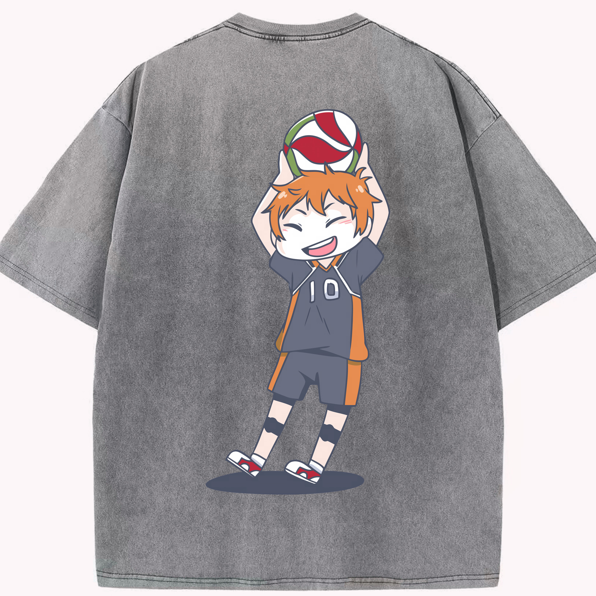 （画像用） ハイキュー!! Haikyu!! 綿100% ヴィンテージ風 半袖Tシャツ（背面プリント）