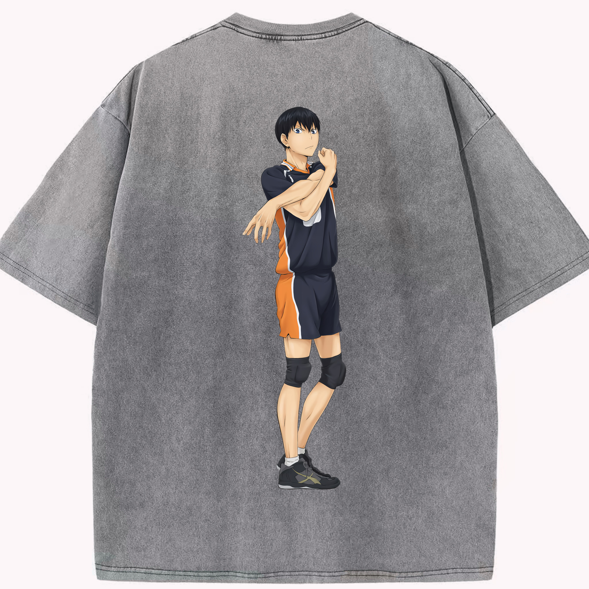（画像用） ハイキュー!! Haikyu!! 綿100% ヴィンテージ風 半袖Tシャツ（背面プリント）