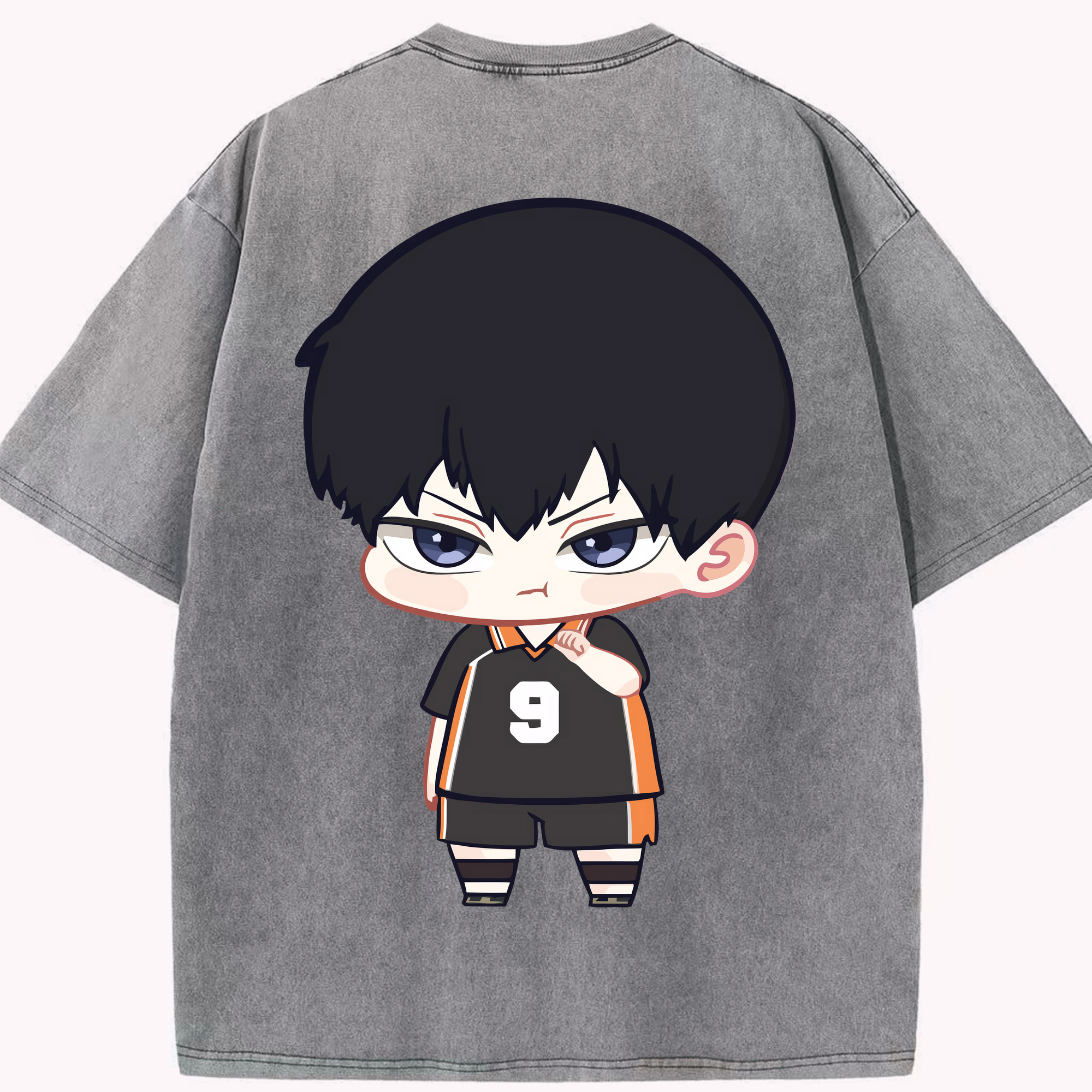 （画像用） ハイキュー!! Haikyu!! 綿100% ヴィンテージ風 半袖Tシャツ（背面プリント）
