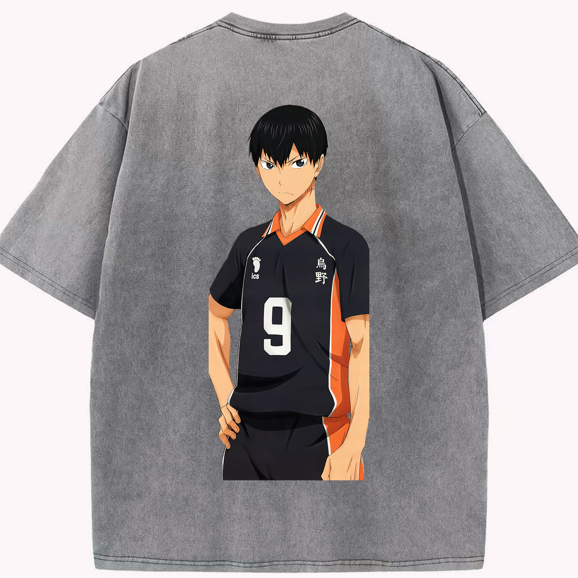 （画像用） ハイキュー!! Haikyu!! 綿100% ヴィンテージ風 半袖Tシャツ（背面プリント）