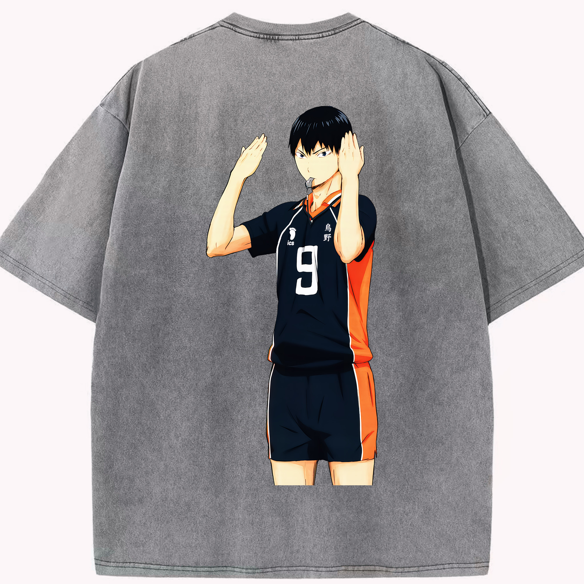 （画像用） ハイキュー!! Haikyu!! 綿100% ヴィンテージ風 半袖Tシャツ（背面プリント）