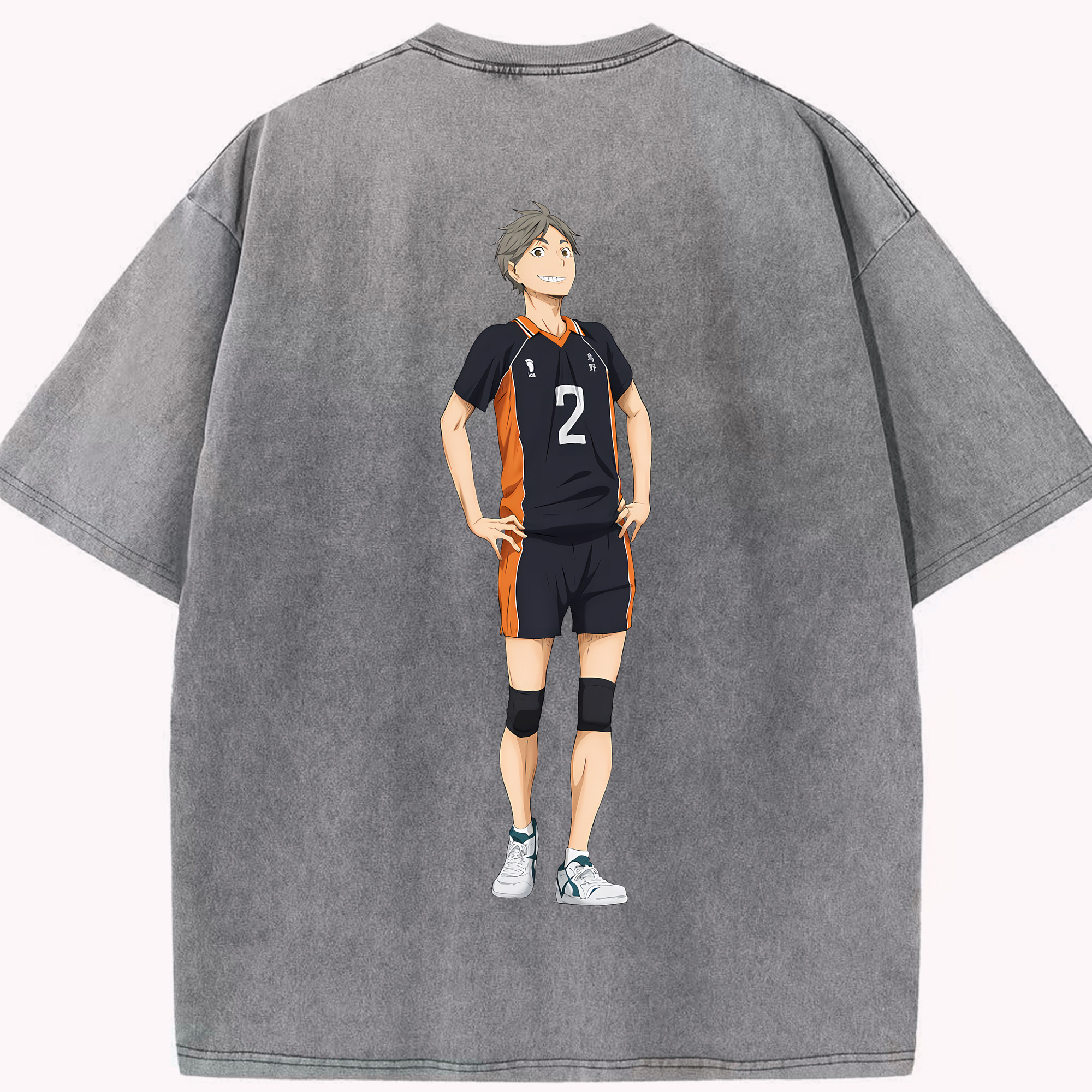 （画像用） ハイキュー!! Haikyu!! 綿100% ヴィンテージ風 半袖Tシャツ（背面プリント）