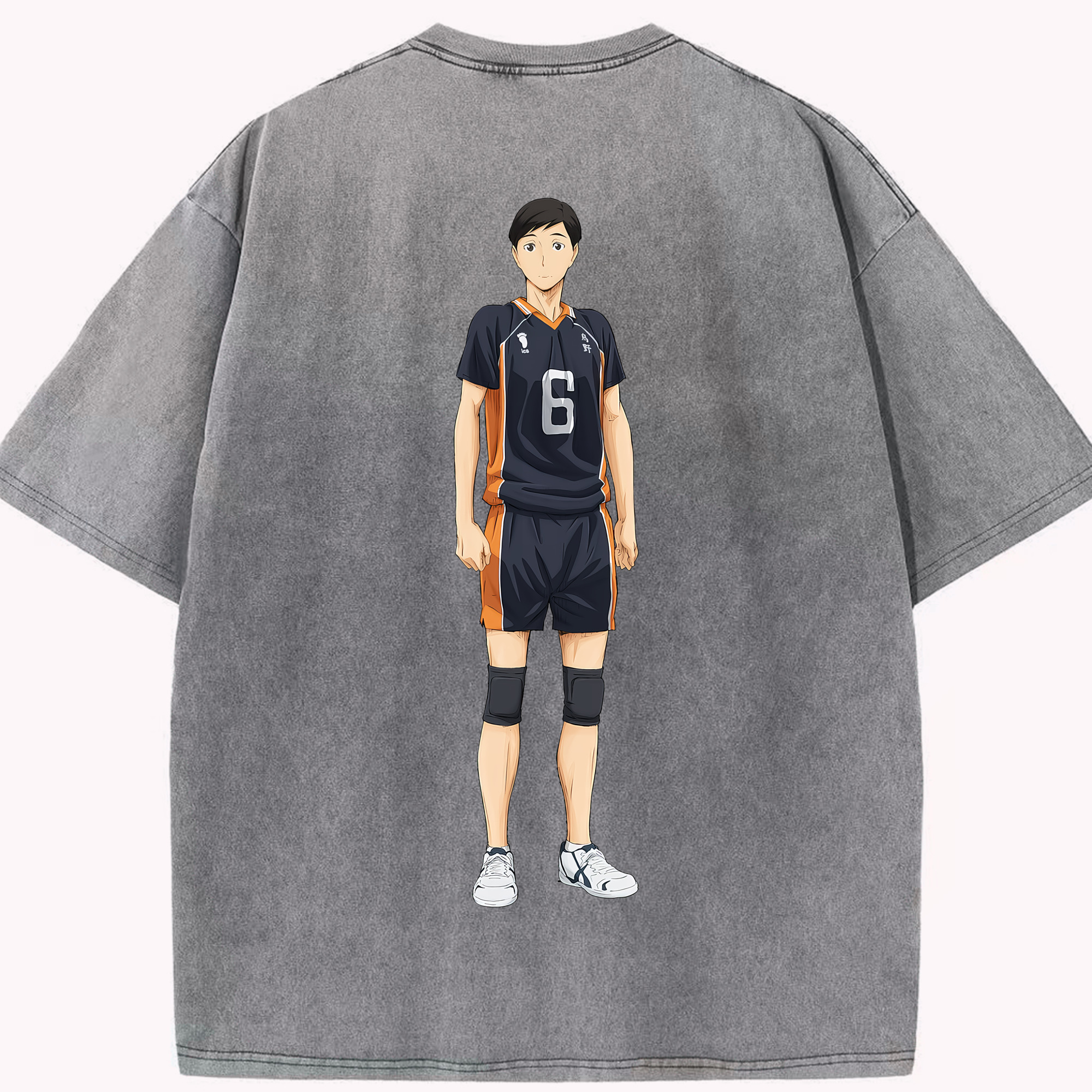 （画像用） ハイキュー!! Haikyu!! 綿100% ヴィンテージ風 半袖Tシャツ（背面プリント）