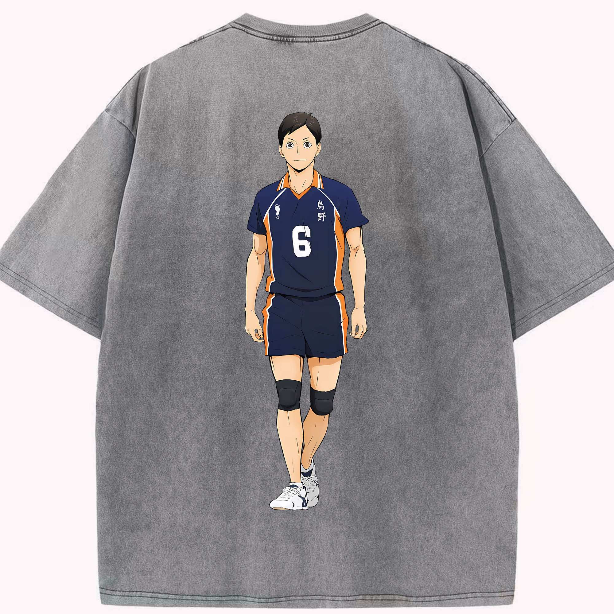 （画像用） ハイキュー!! Haikyu!! 綿100% ヴィンテージ風 半袖Tシャツ（背面プリント）