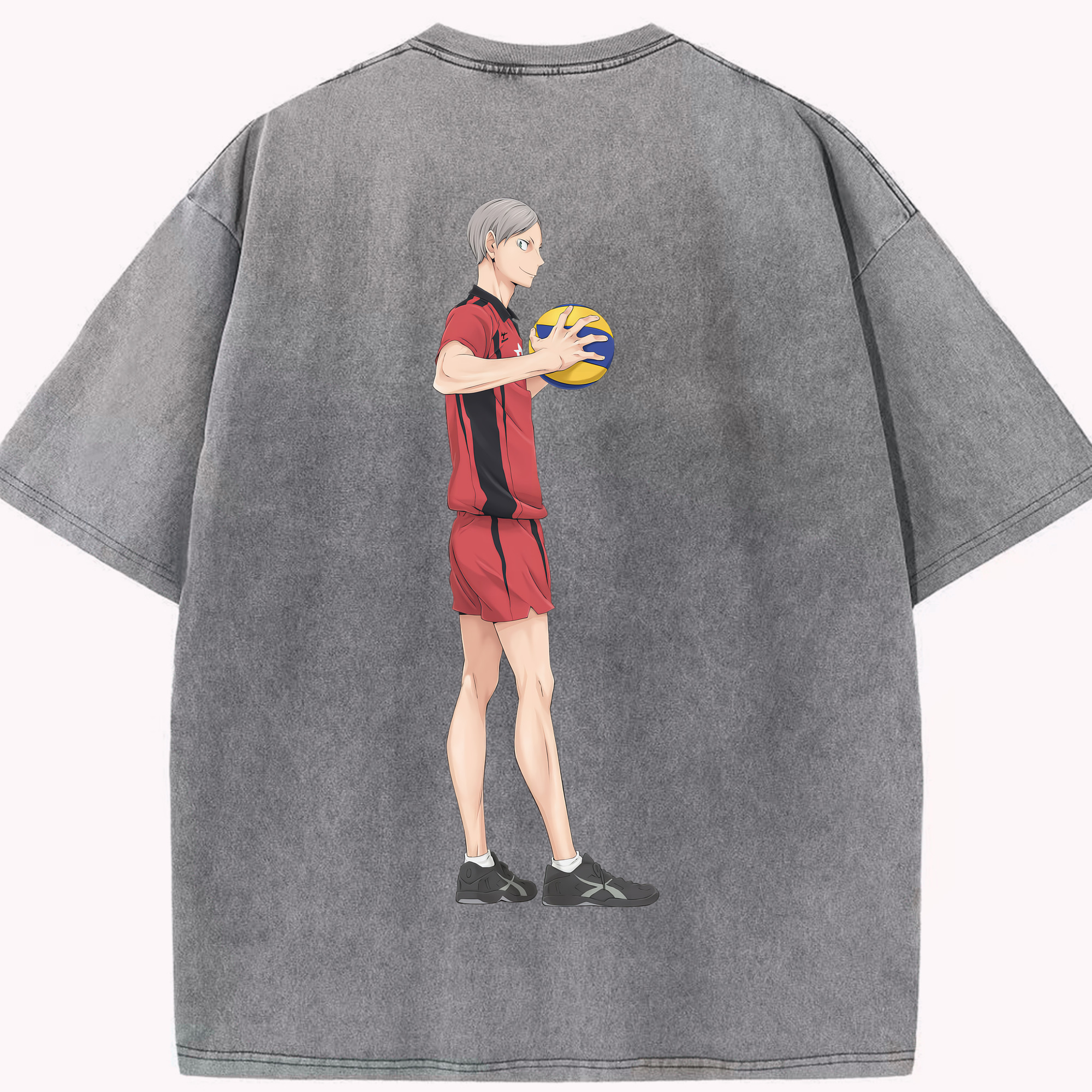 （画像用） ハイキュー!! Haikyu!! 綿100% ヴィンテージ風 半袖Tシャツ（背面プリント）