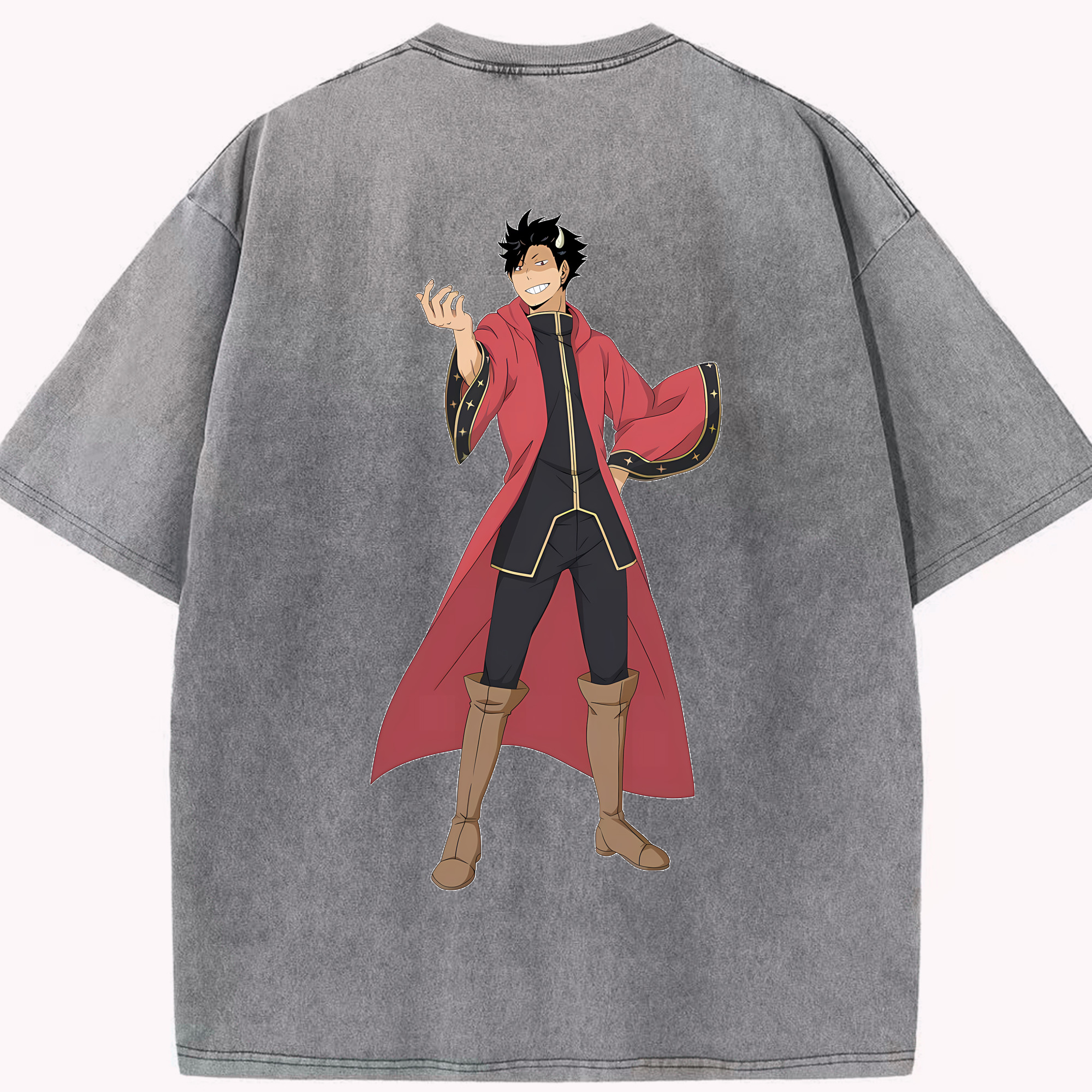 （画像用） ハイキュー!! Haikyu!! 綿100% ヴィンテージ風 半袖Tシャツ（背面プリント）
