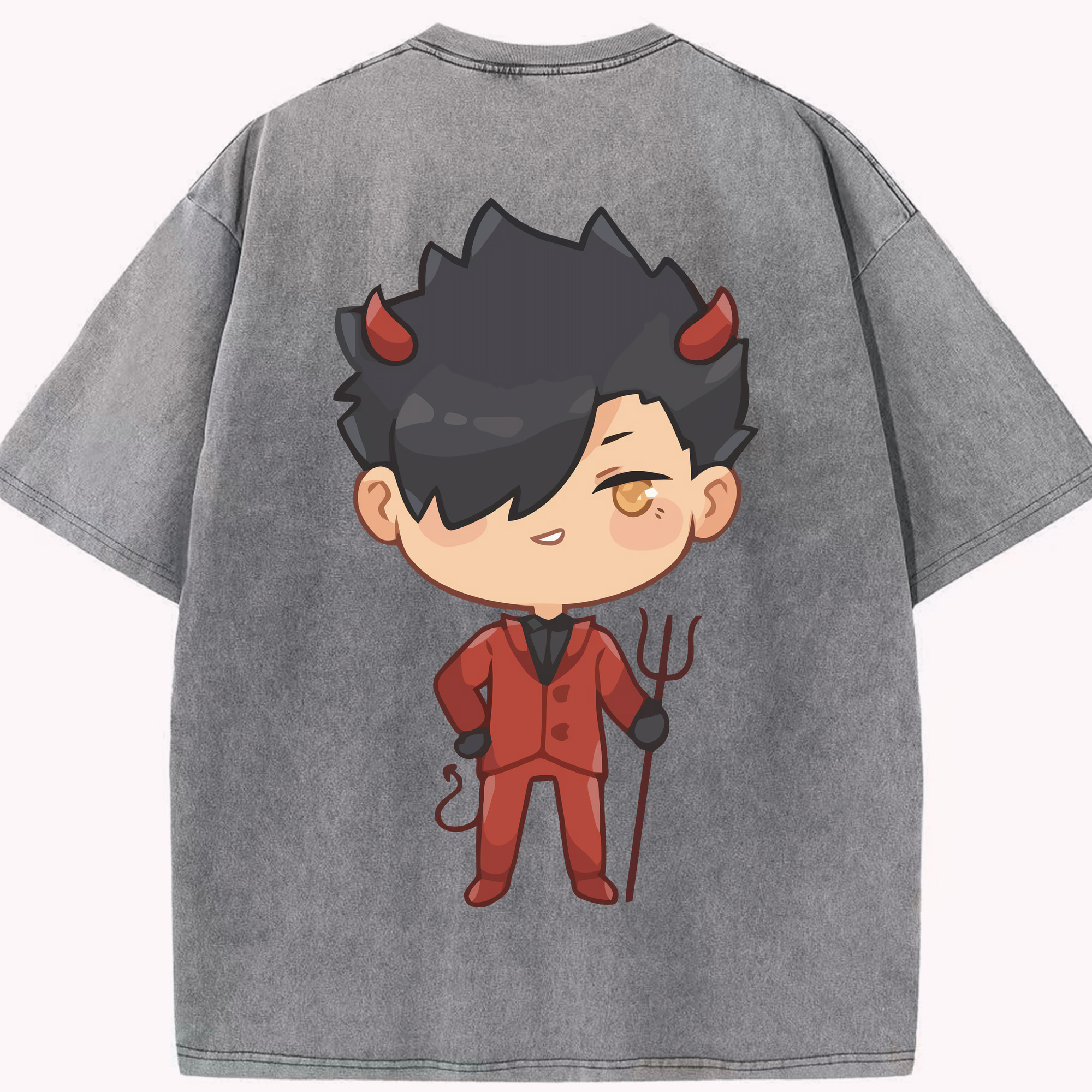 （画像用） ハイキュー!! Haikyu!! 綿100% ヴィンテージ風 半袖Tシャツ（背面プリント）