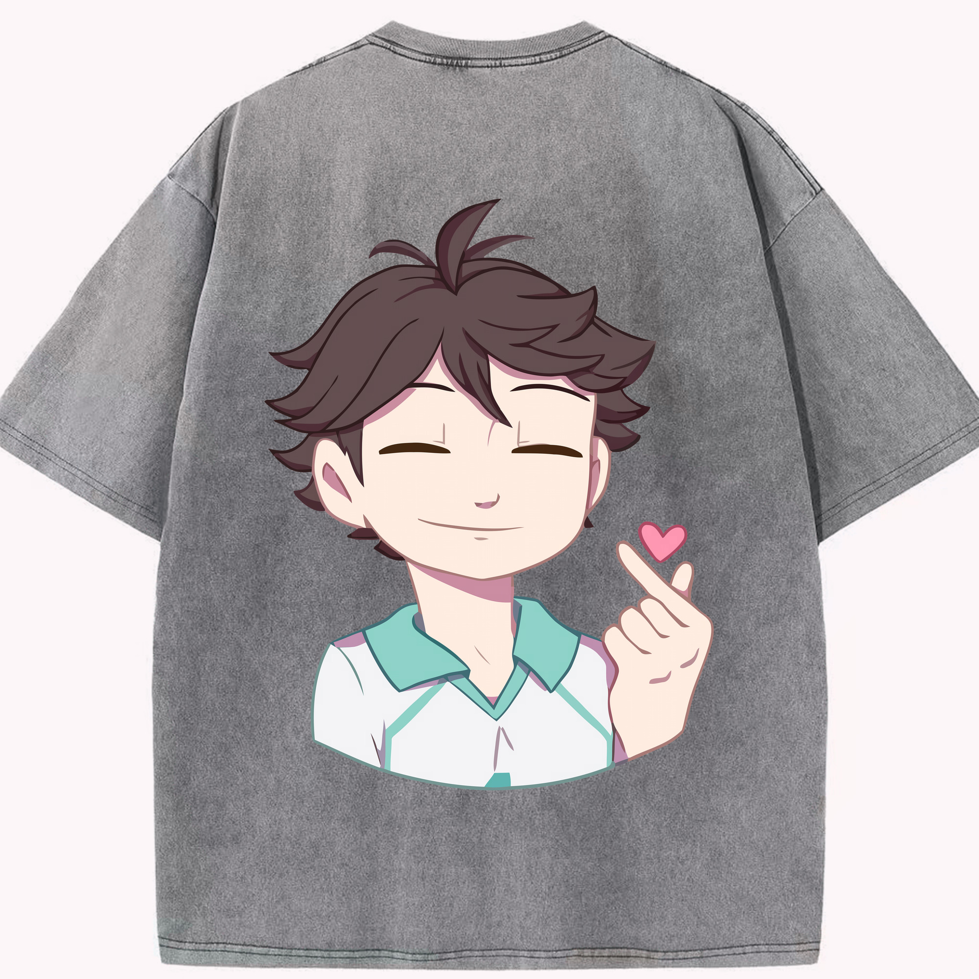 （画像用） ハイキュー!! Haikyu!! 綿100% ヴィンテージ風 半袖Tシャツ（背面プリント）