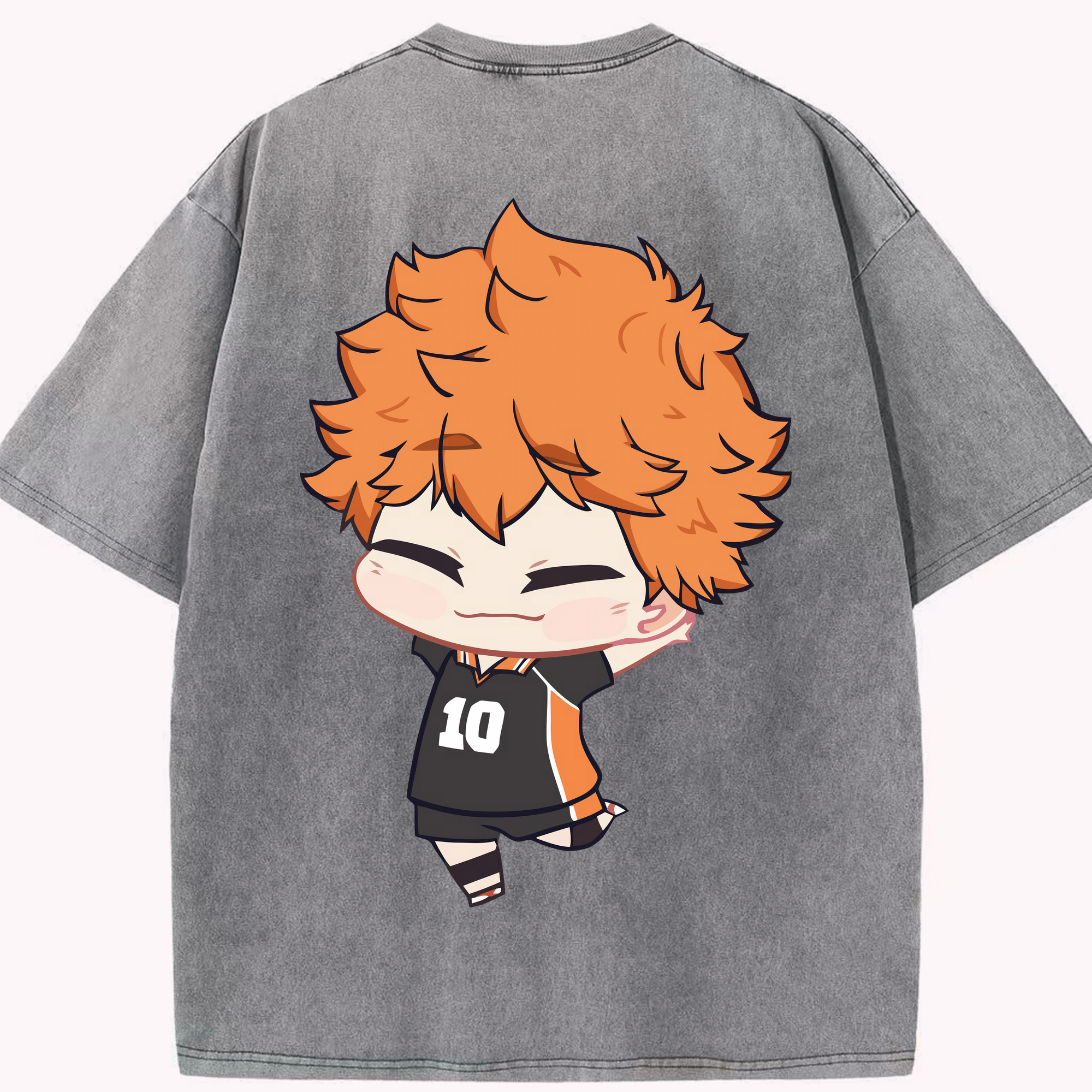 （画像用） ハイキュー!! Haikyu!! 綿100% ヴィンテージ風 半袖Tシャツ（背面プリント）