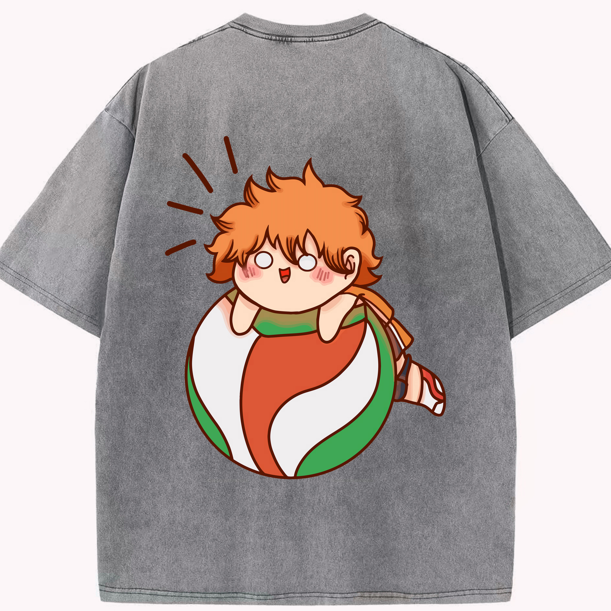 （画像用） ハイキュー!! Haikyu!! 綿100% ヴィンテージ風 半袖Tシャツ（背面プリント）