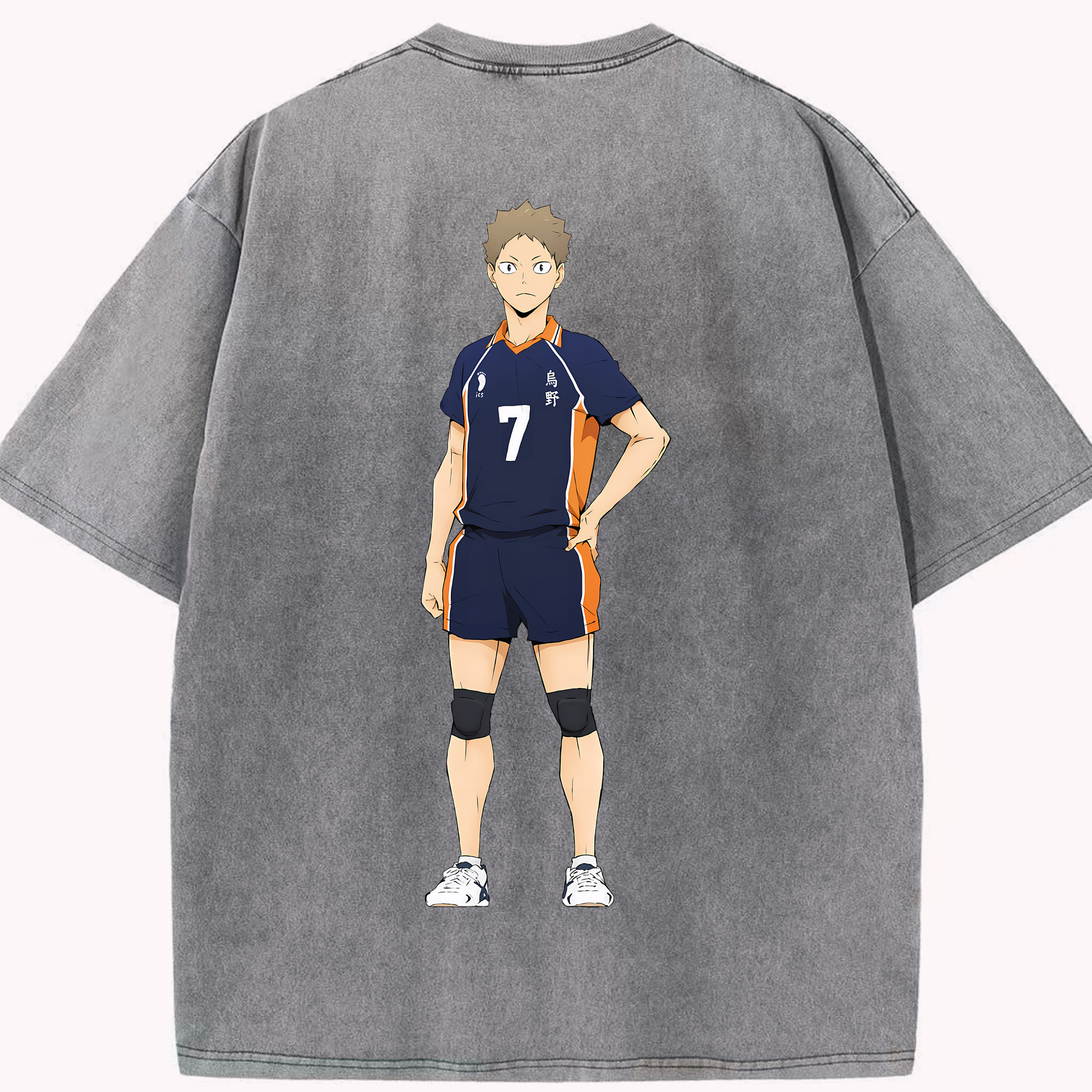 （画像用） ハイキュー!! Haikyu!! 綿100% ヴィンテージ風 半袖Tシャツ（背面プリント）